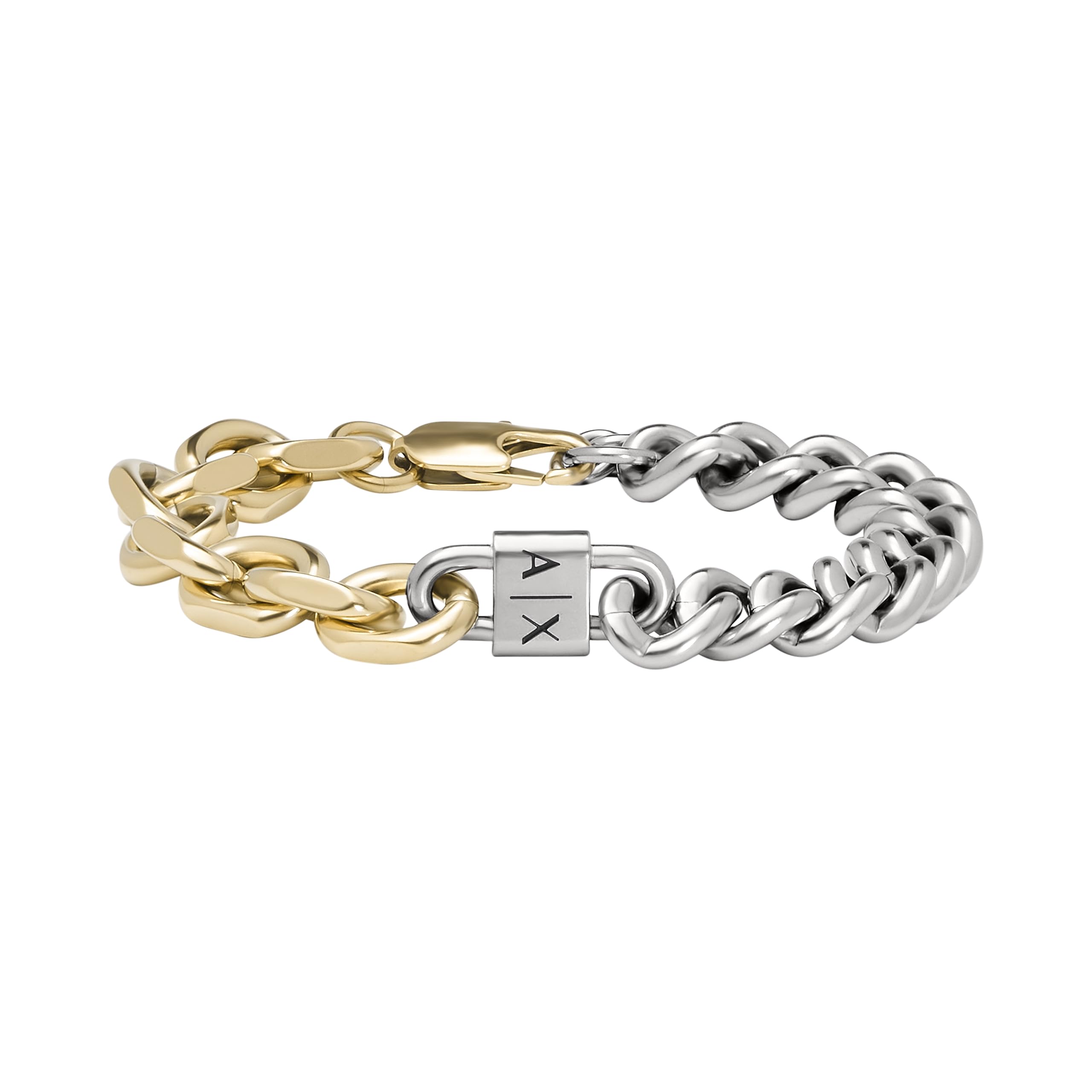 Armani Exchange A|X Mens Two-Tone Stainless Steel Chain Bracelet (Model: AXG0115710)