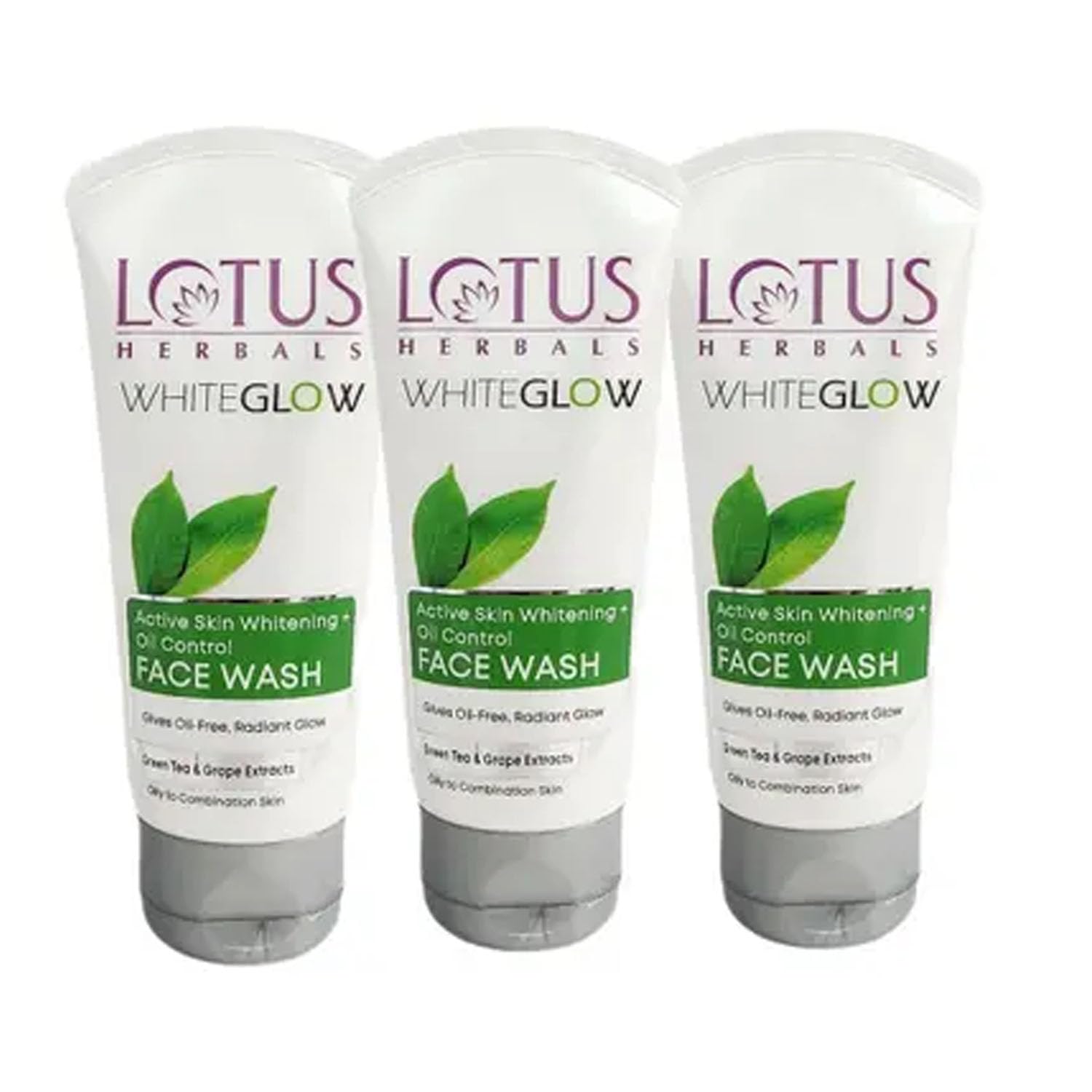 Lotus Herbals Whiteglow Active Skin Whitening & Oil Control Face Wash 100G (Pack Of 3)