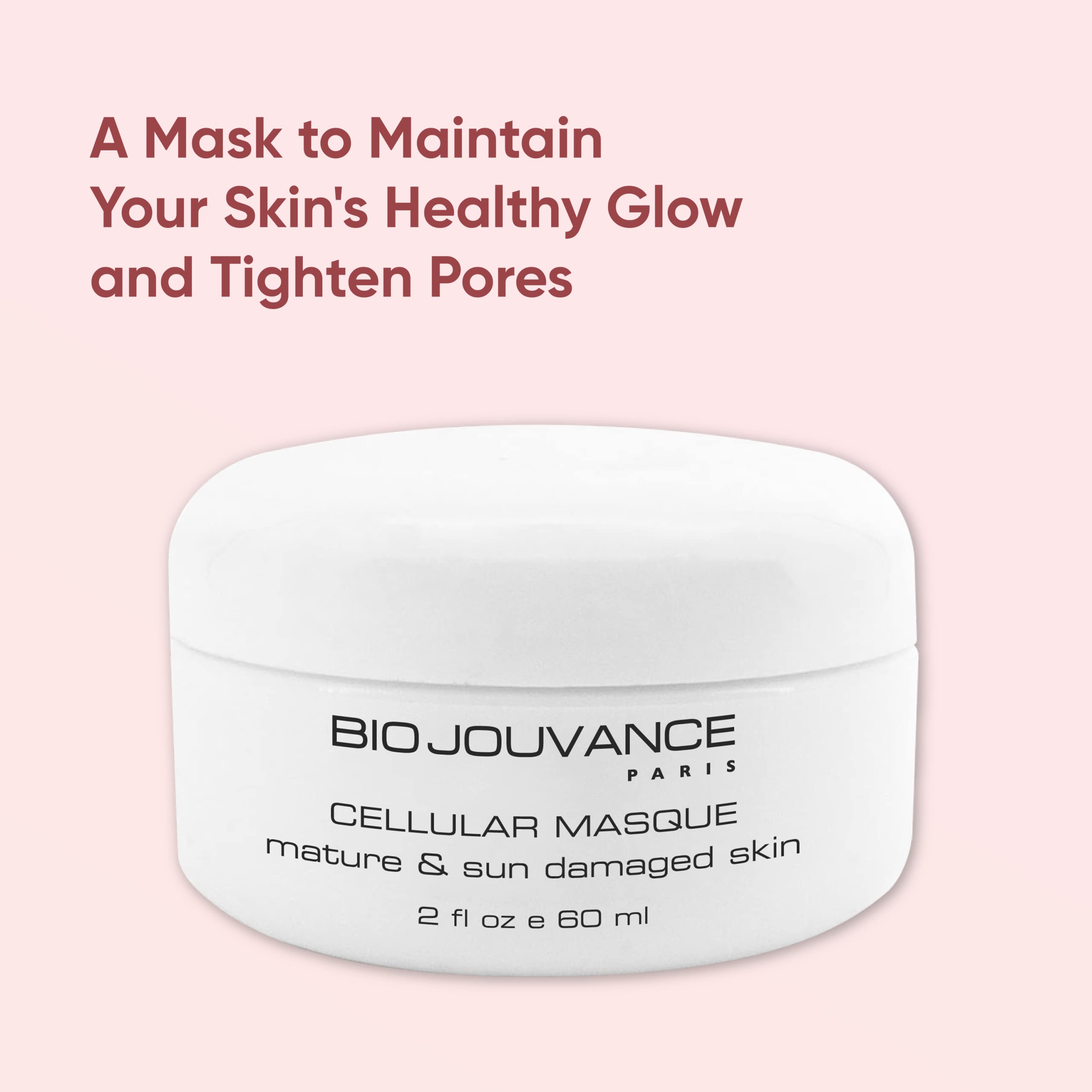 BIO JOUVANCE PARIS - Cellular Mask 2oz / 60ml - For Mature/Sun Damaged Skin | Tighten Enlarged Pores | Deep Moisturizing & Hydra