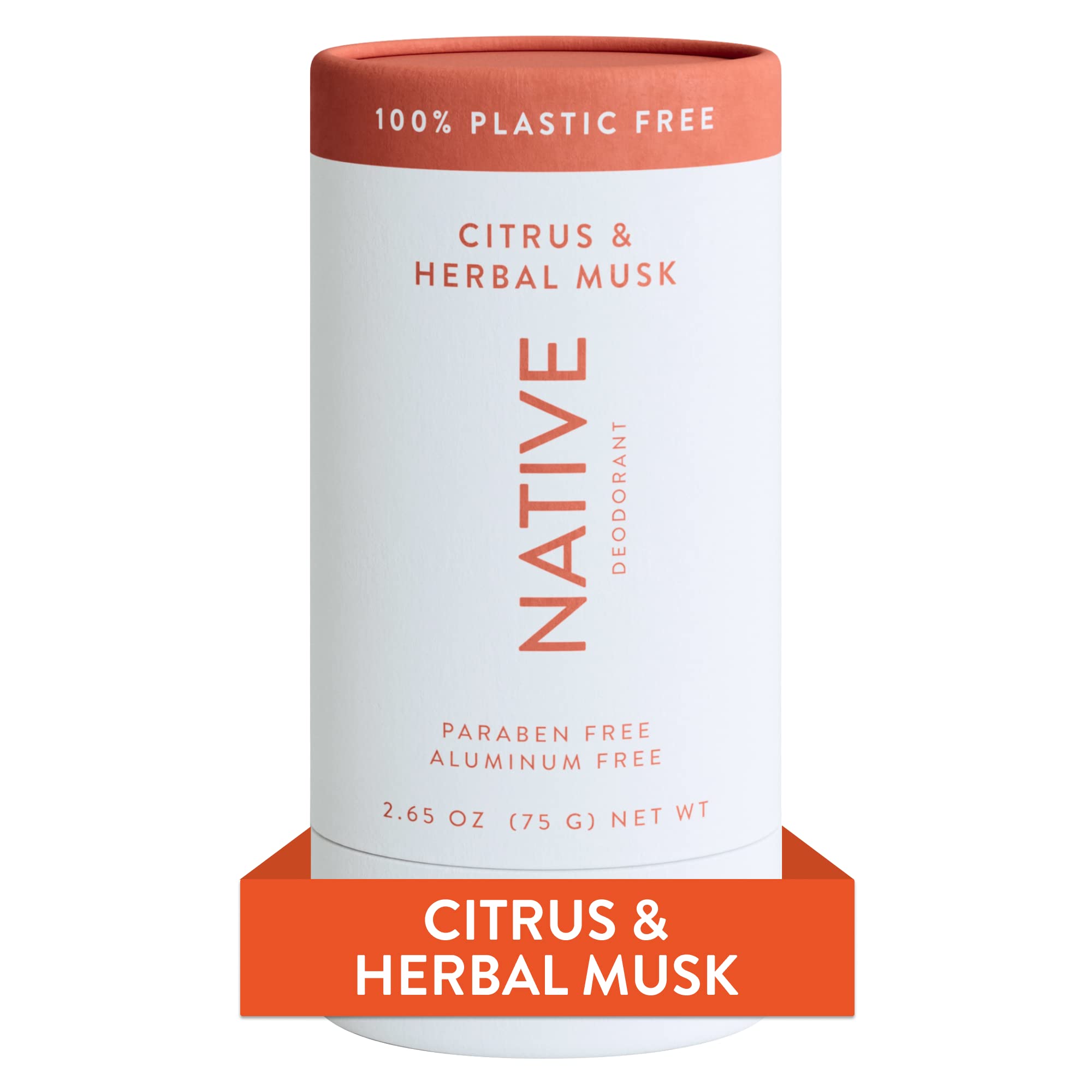 Native Plastic Free Deodorant  Natural Deodorant for Women and Men, Aluminum Free with Baking Soda, Probiotics, coconut Oil and 