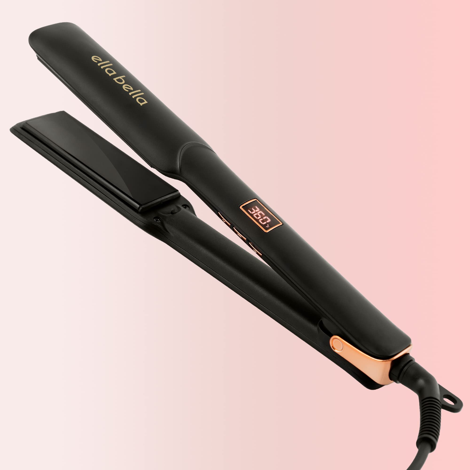 ELLA BELLA Ceramic Flat Iron Hair Straightener  Professional Straightening Iron  Digital Display to Accurately Control Temperatu