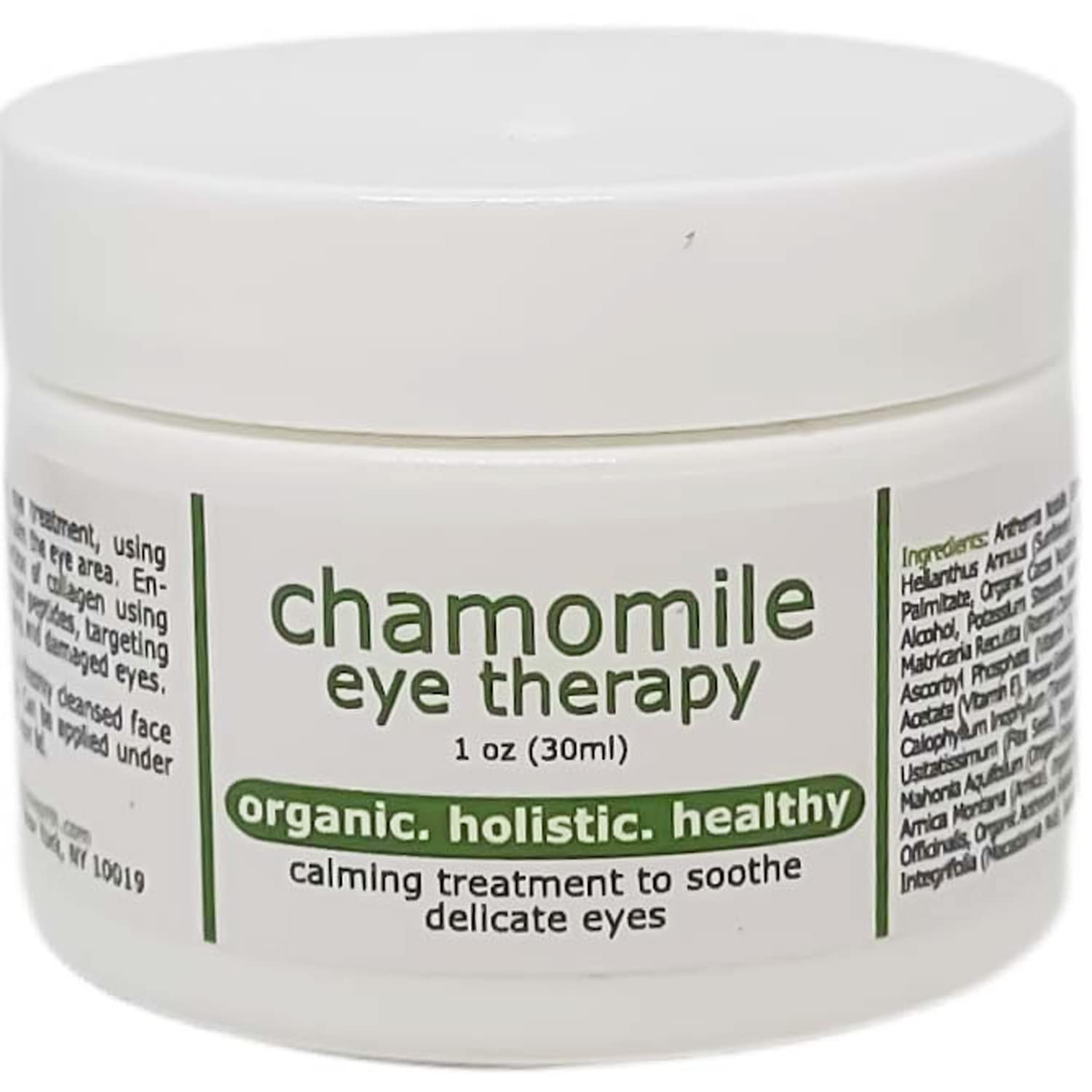 Chamomile Organic Eye Cream  Anti Wrinkle Treatment with Avocado and Vitamin C, 1 oz