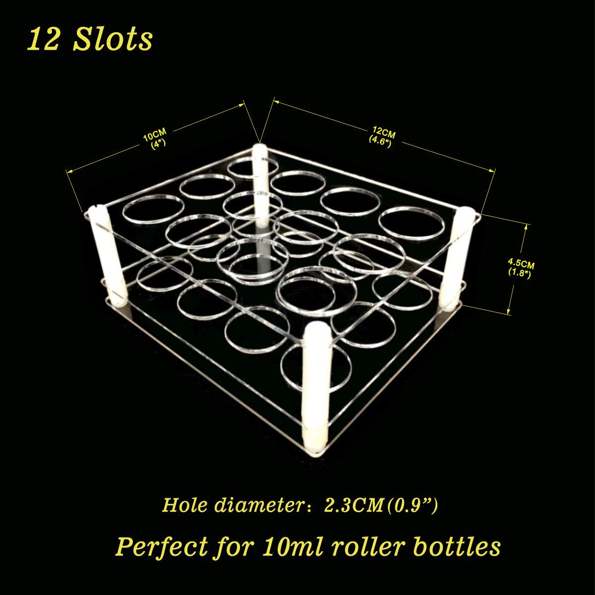 BOXIN 12Slots Roller Bottles Holder, Perfect Vertically Hold For Essential Oils Rollers, Great Oils Display Holder Roller Bottle