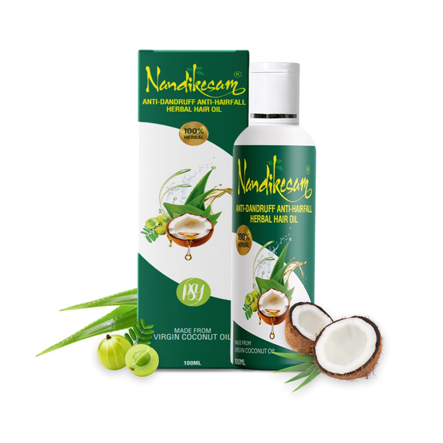 PSY Nandikesam Herbal Hair Oil | Hair Growth Oil | Anti Hair Fall Treatment | Dandruff Control & Scalp Nourishment | Herbal Hair