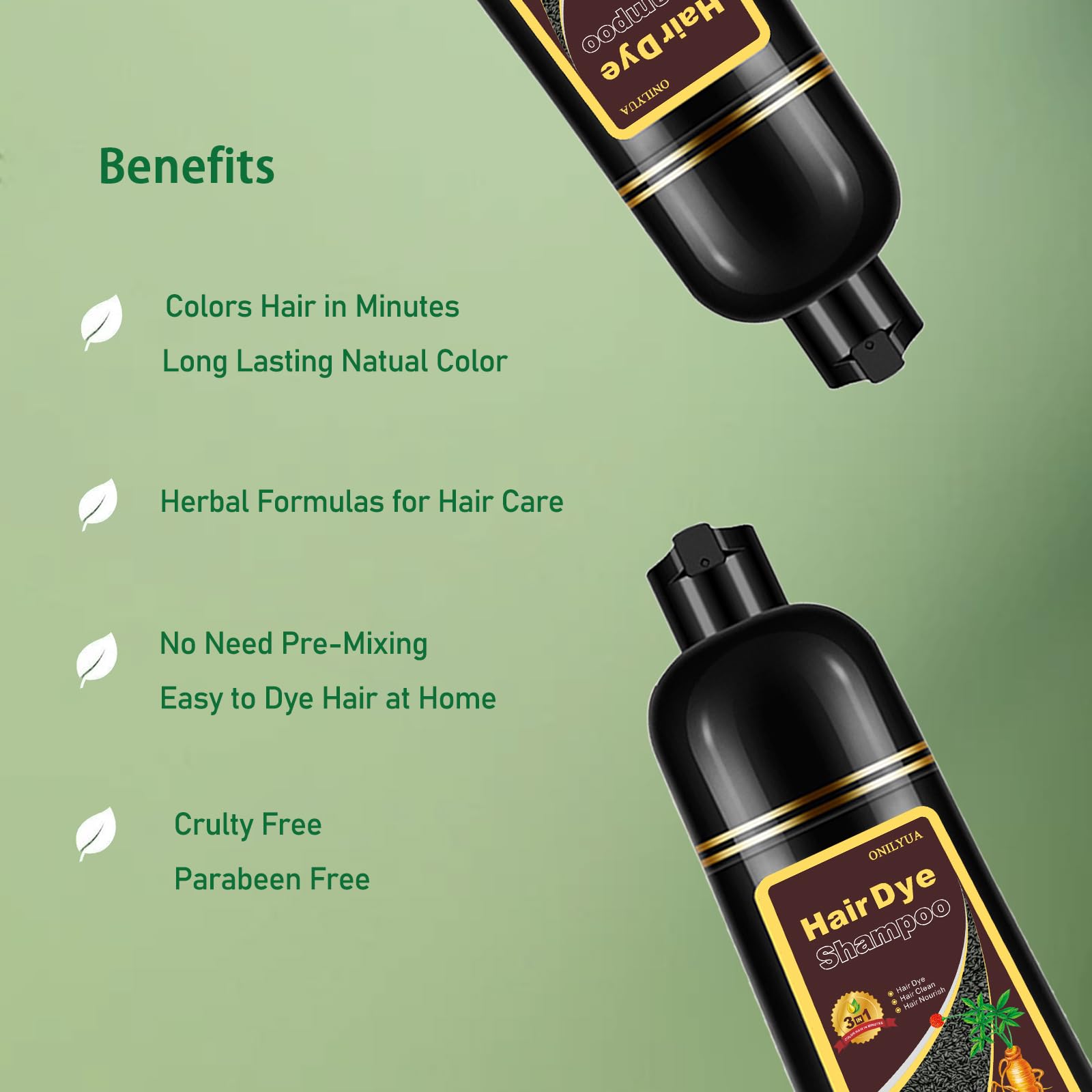 Coffee Hair Dye Shampoo - Color In Minutes, Long Lasting, For All Hair Types (Brown)