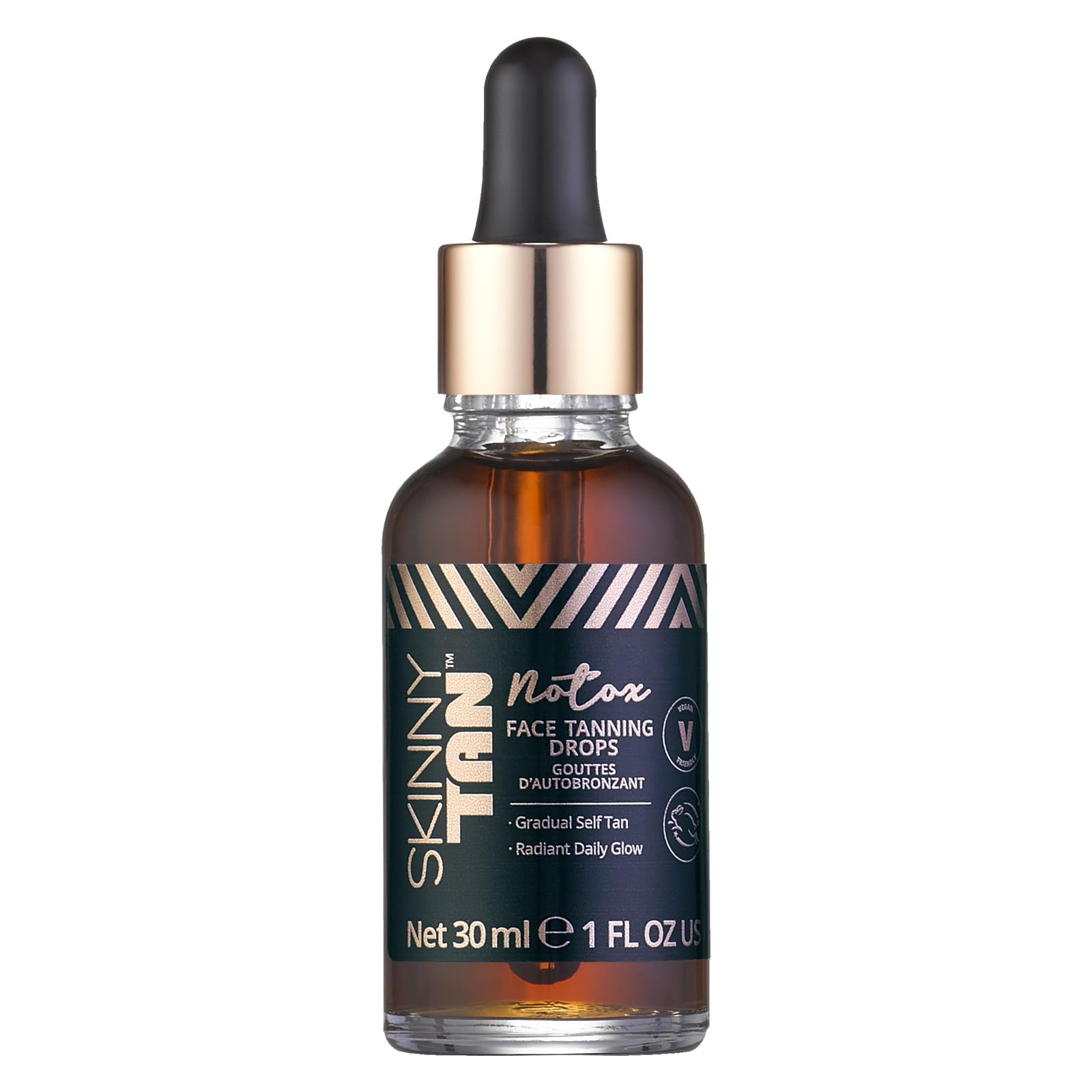 Skinny Tan Notox Face Tanning Drops - Hydrating Serum For Face With Vegan Collagen, Guarana, Aloe Vera - Reduces Appearance Of I