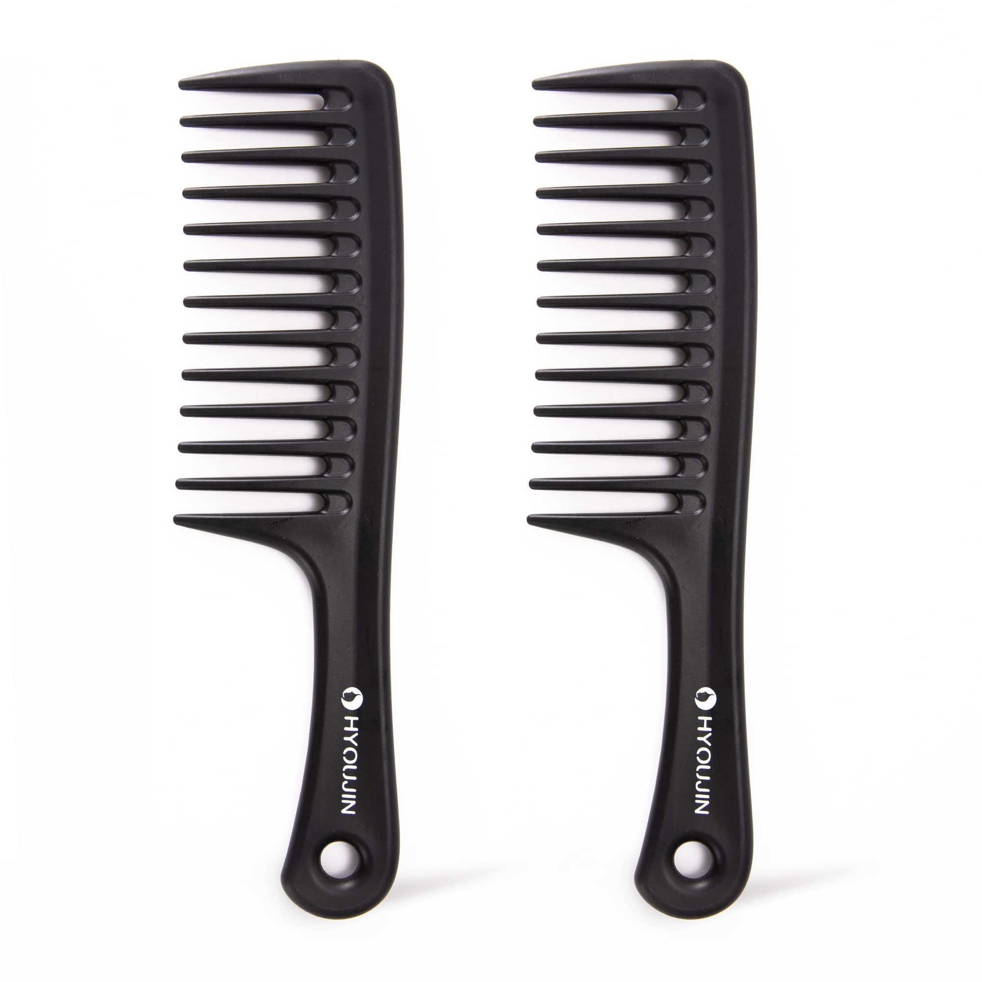 Hyoujin Two Set Large Wide Tooth Comb Detangling Wet Or Dry Hair Combs Shower Comb For Women,Men,Hair Styling Brush For Black Na