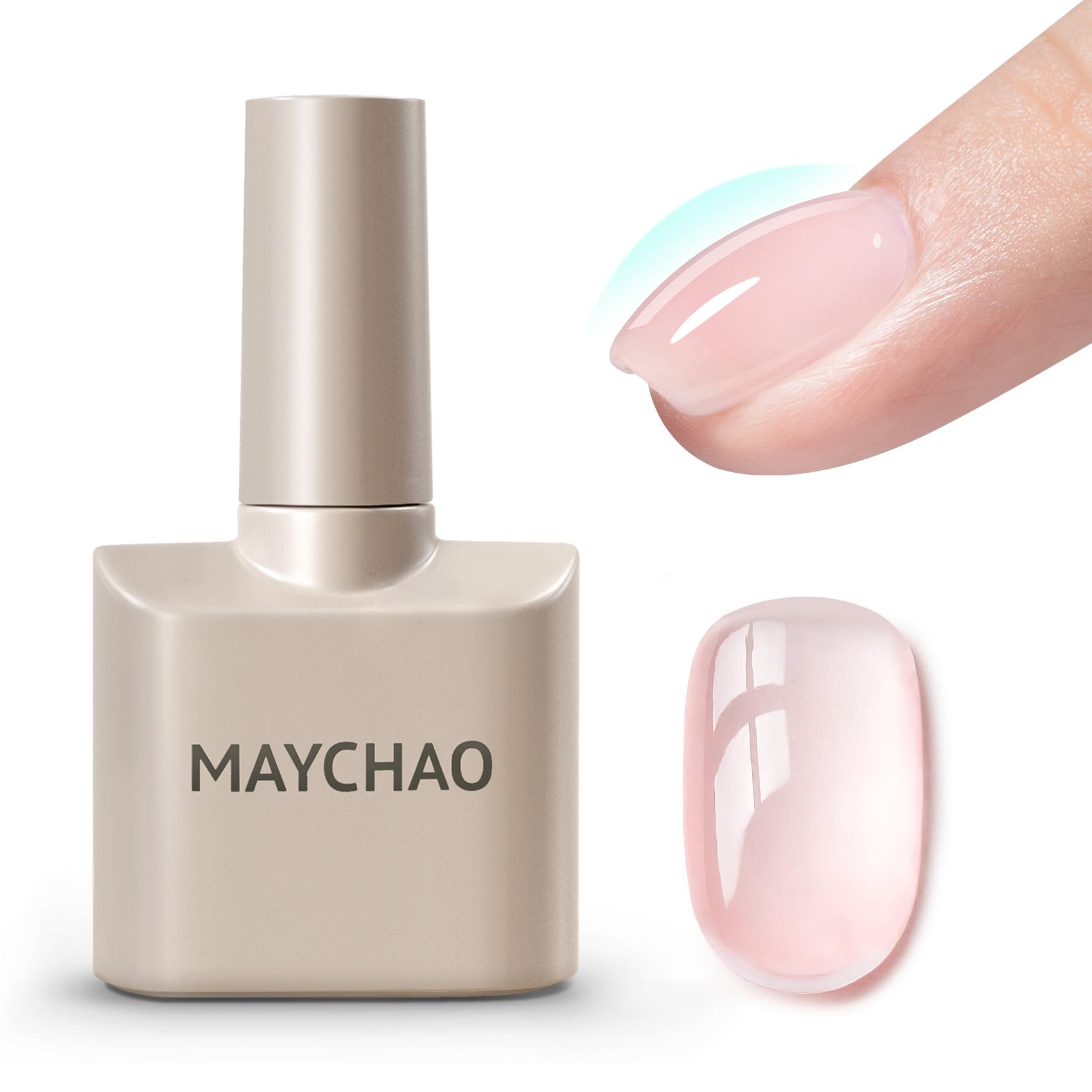 MAYCHAO 15ML Clearly Pink Builder Nail Gel 7 in 1 Clear Pink Builder Strengthener Gel Nail Polish for Nail Extension, Hard Gel B