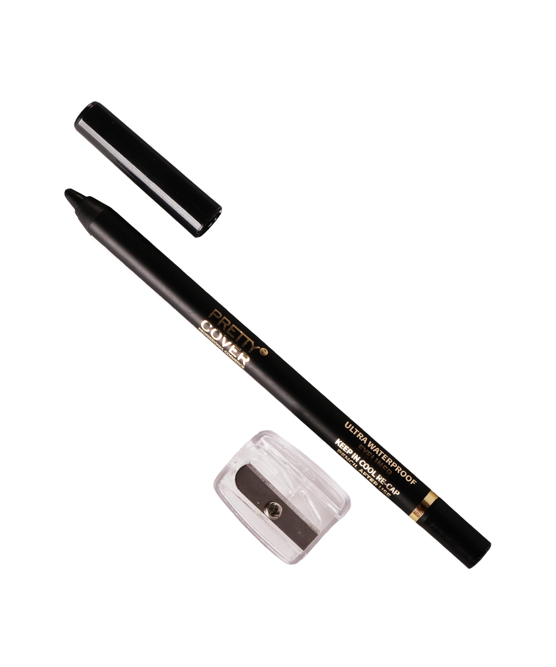 Pretty Cover Bold Black Kajal Eyeliner  24Hr SmudgeProof LongLasting Eye Pencil