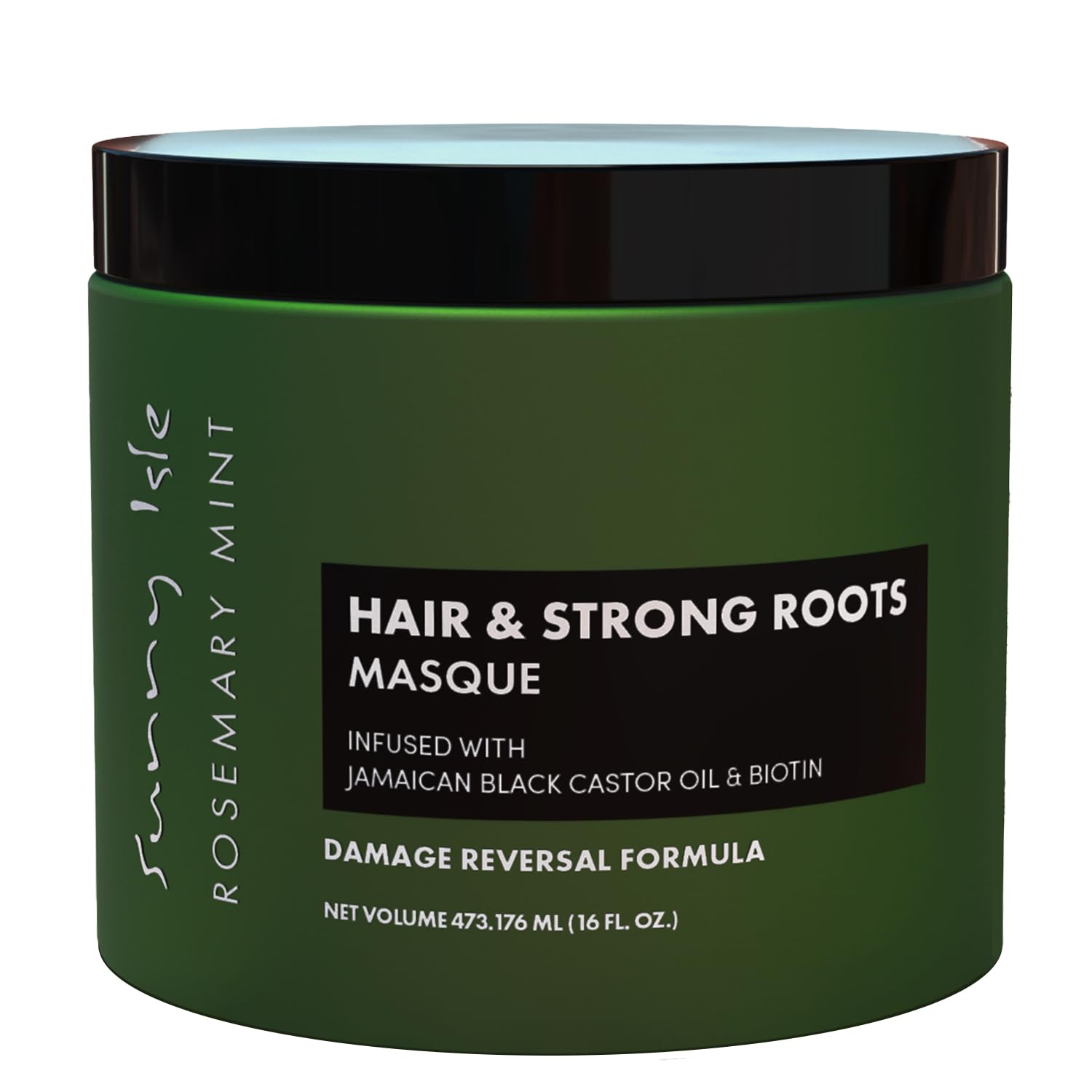 Sunny Isle Rosemary Mint Hair and Strong Roots Masque 16oz | Infused with Biotin and Jamaican Black Castor Oil | Double Growth F