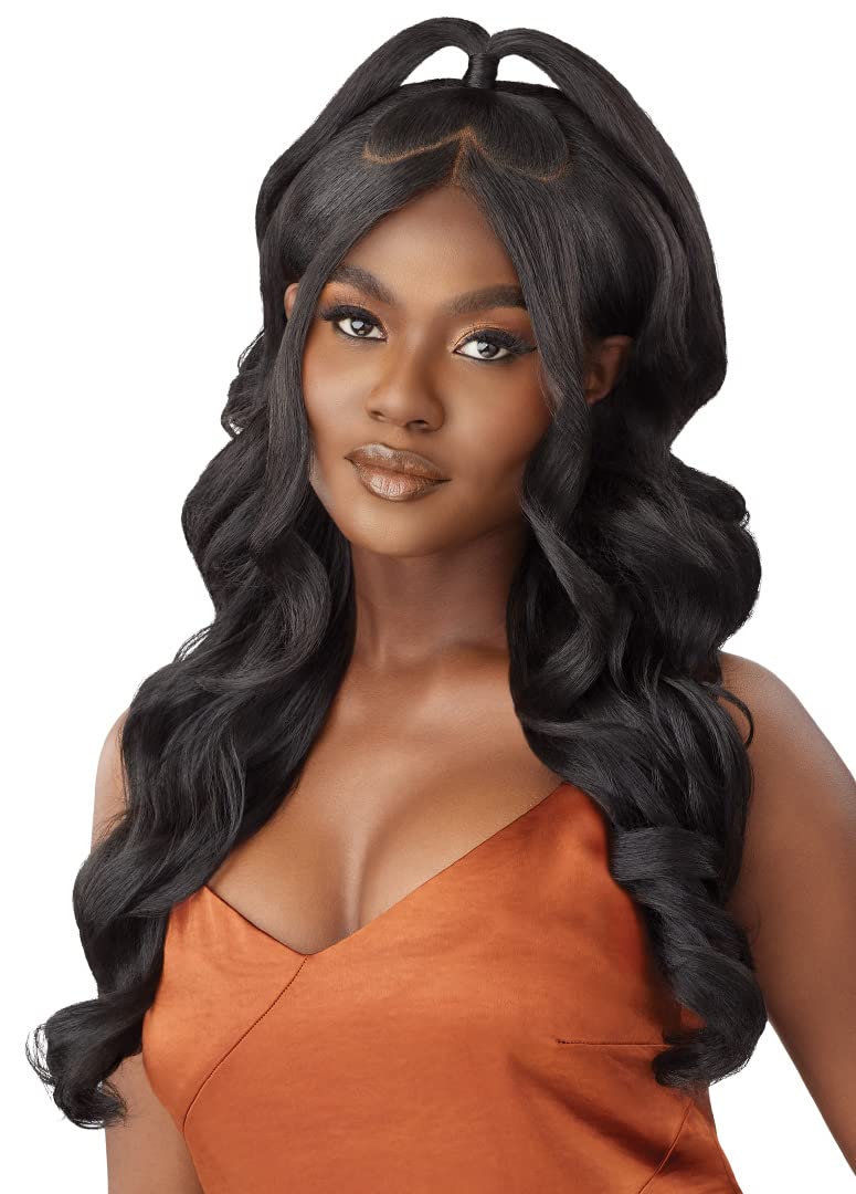 Outre - 5x5 Lace Closure Wig - Human Hair Blend - Body Curl 24'' (DR4/GOLDEN HONEY BLONDE)