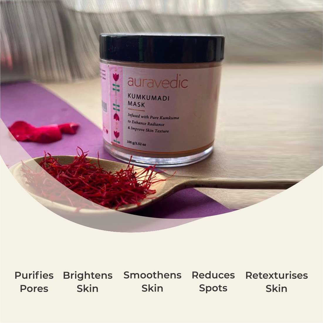 Auravedic Kumkumadi Face Mask - 3.52 Ounce - Radiant Skin Enhancer