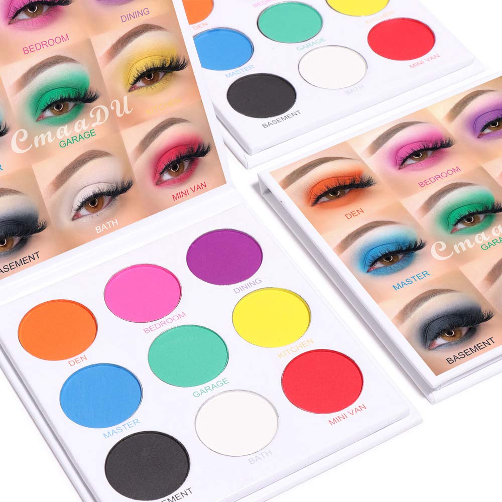 Yeweian 9 Colors Rainbow Eyeshadow Palette, High Pigmented Colorful Eyeshadow Makeup Palette, Bright Neon Eyeshadow Palette Last