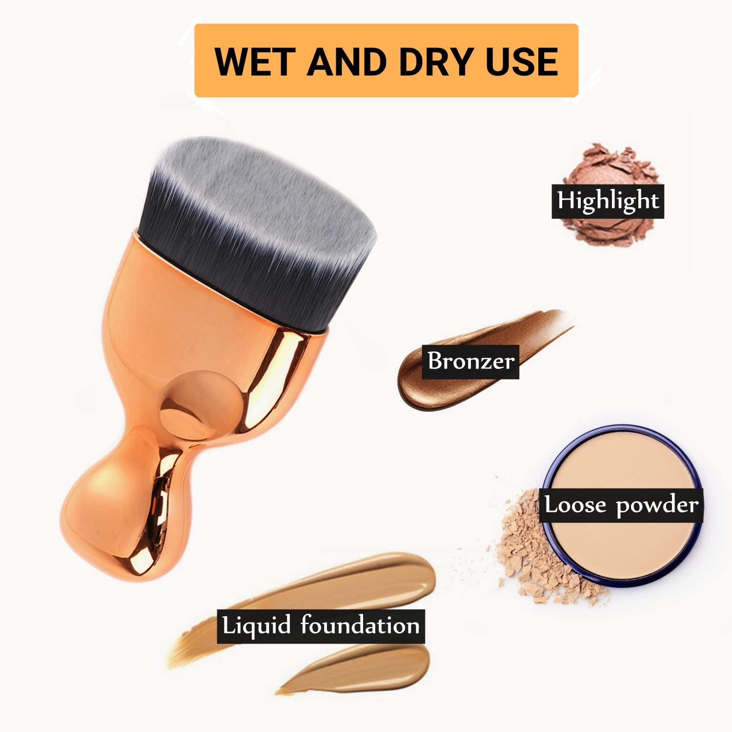 Angled Foundation Kabuki Brush High Density Face Body Kabuki Makeup Brush For Liquid Foundation Powder Cream Contour Buffing Sti