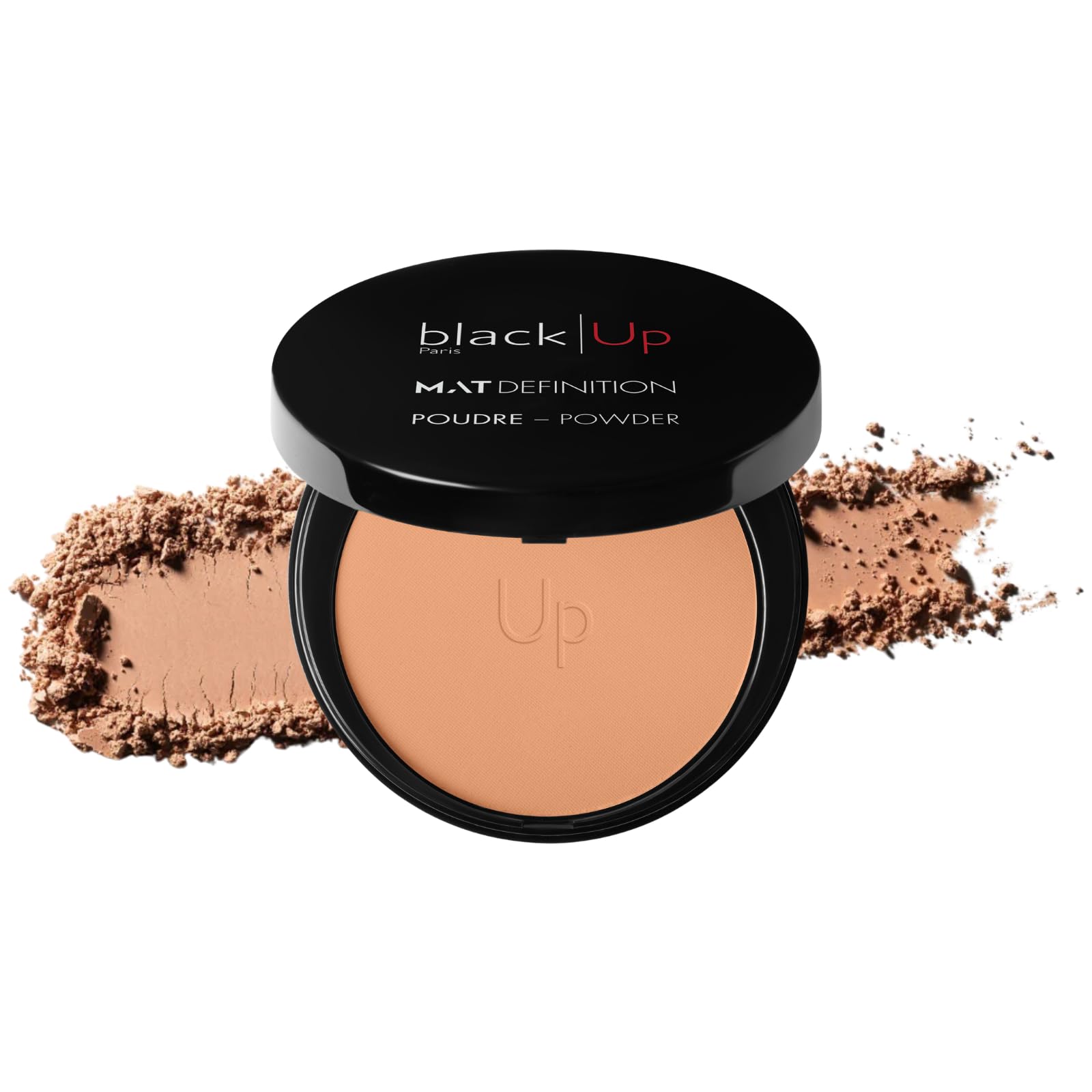 Black Up Mattifying Compact Pressed Powder Super Blendable High Definition Blurring Effect Cheeks Face Makeup Long Wear Mattifie