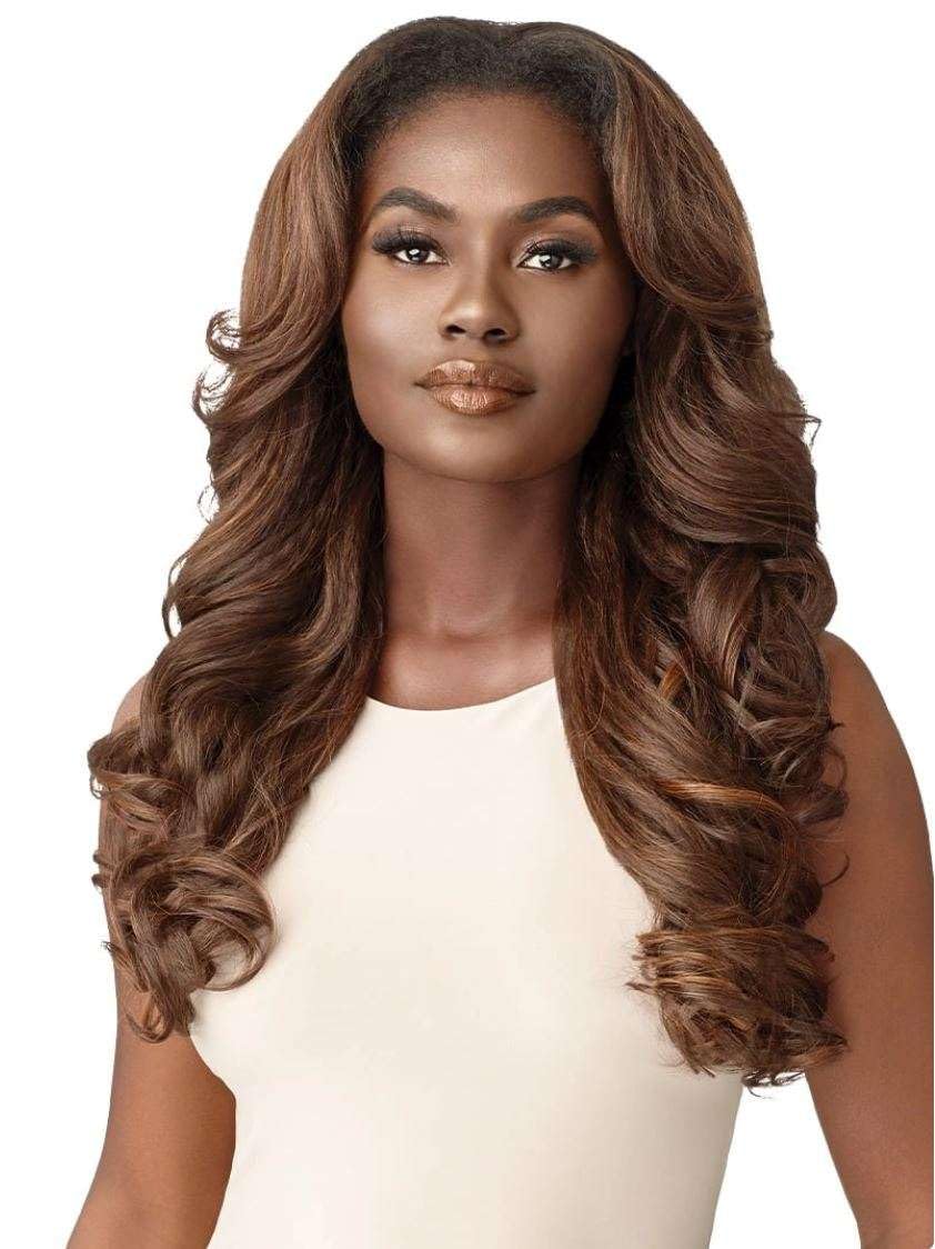 Outre Synthetic Quick Weave Half Wig - NEESHA H304 (Color:2 Dark Brown)