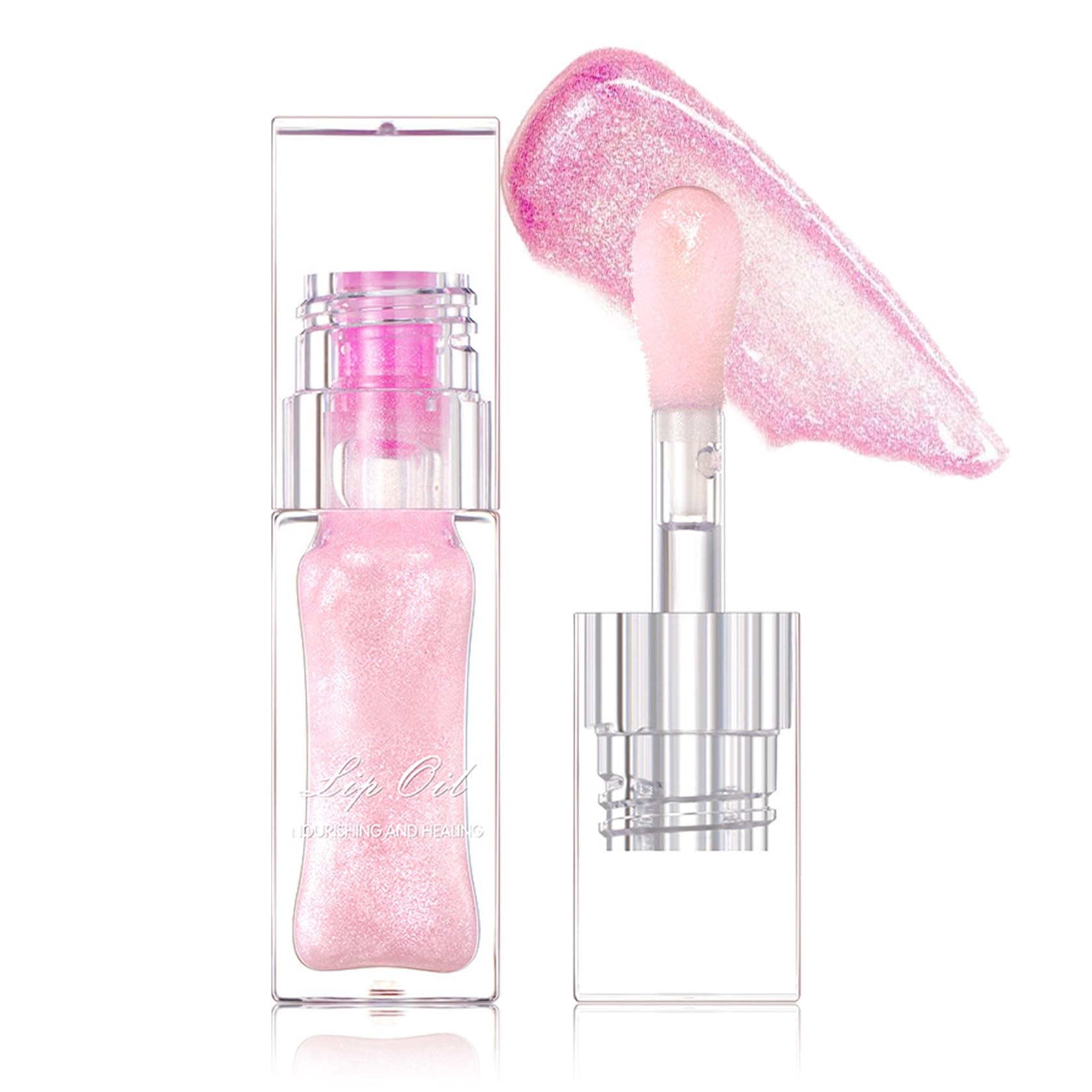 XINGXYUEL Magic Color Changing Lip Oil Tinted Lip Gloss Hydrating Conversion Lip Glow Oil Color Changing Lip Balm Shimmer Glossy