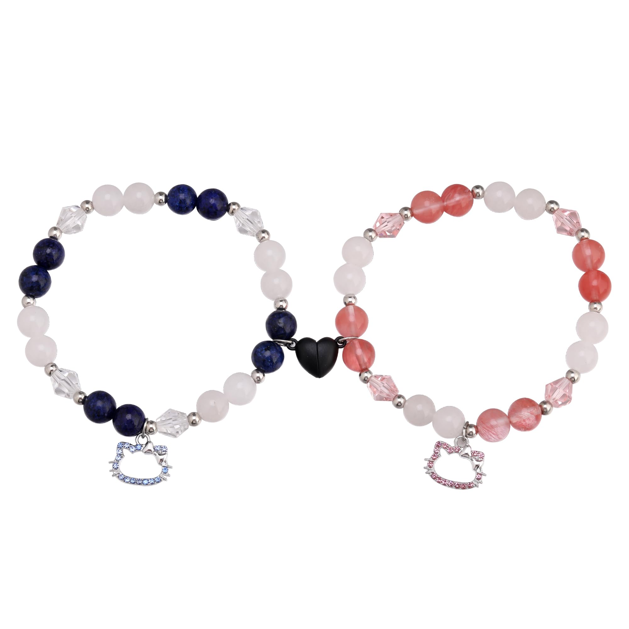 EXPHAIN Couples Bracelets For Him And Her Bf And Gf Relationship Bracelets For Couples Matching Best Friend Magnetic Bracelets C