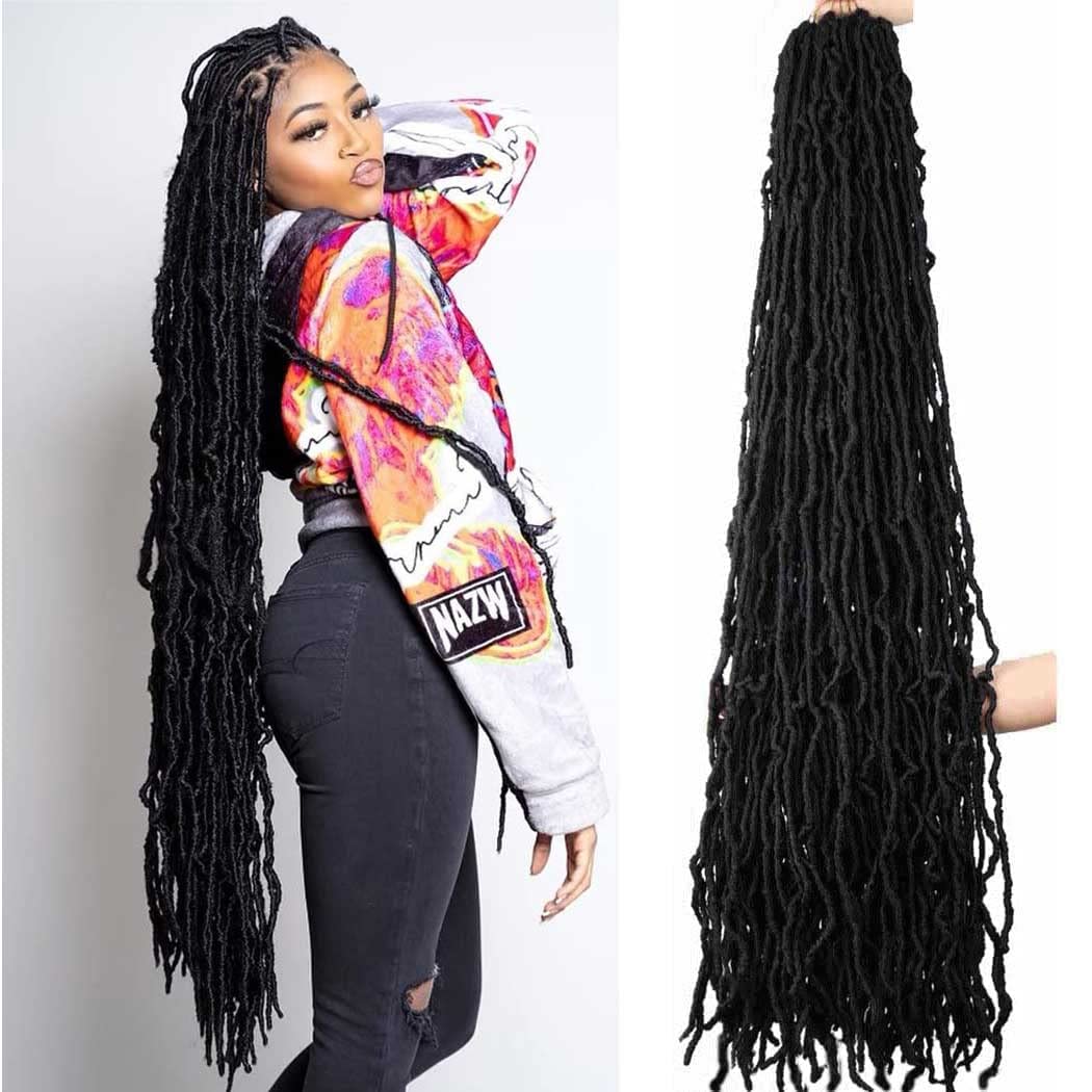 44 Inch Super Long Soft Locs Crochet Hair Pre Looped 4 Packs New Faux Locs Crochet Braids Goddess Locs Dreadlocs Synthetic Hair