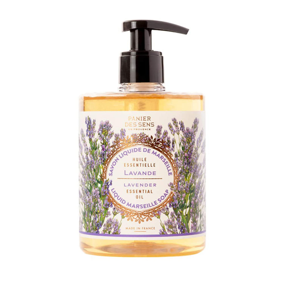 Panier Des Sens - Marseille Liquid Hand Soap - Lavender Hand Wash - Moisturizing Soap With Coconut Oil - Bathroom & Kitchen Refi