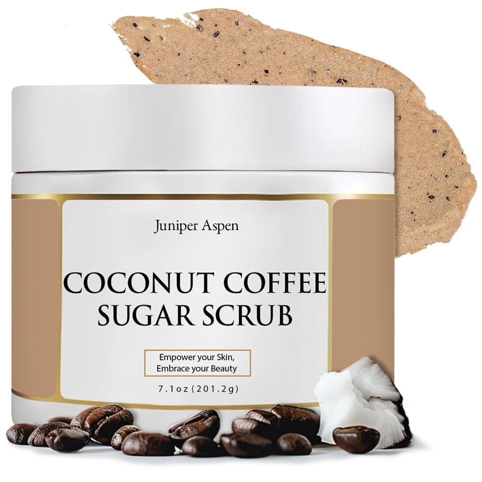 Coconut Coffee Sugar Body Scrub, Exfoliating Sugar Scrub That Foams To Moisturize And Exfoliate The Body, Hands, And Feet, Exfol