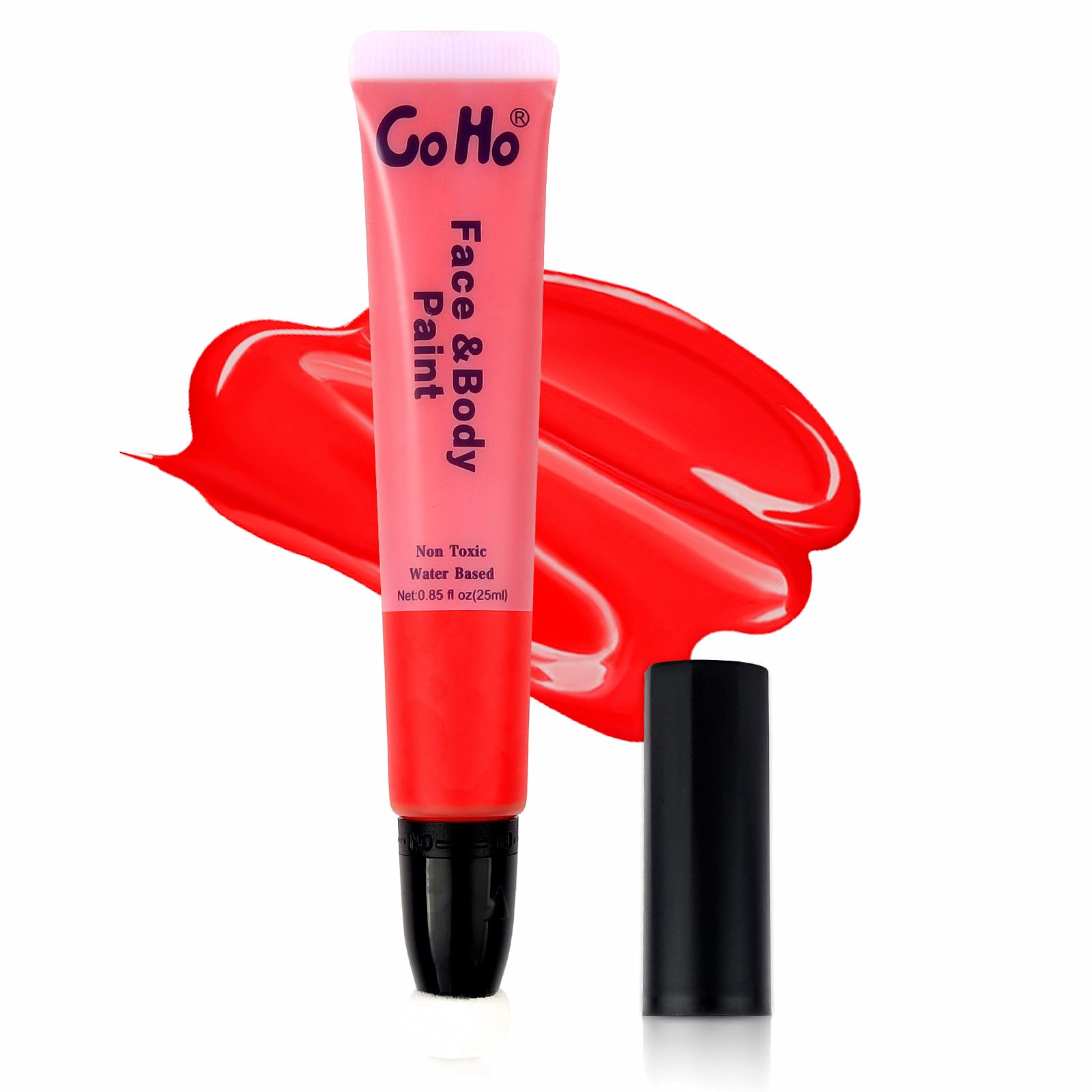 Go Ho Red Face Paint Stick,Water Based Cream Red Body Paint Washable,Face Paint Kit Full Covers Oil-Free,Halloween Cosplay Sfx R