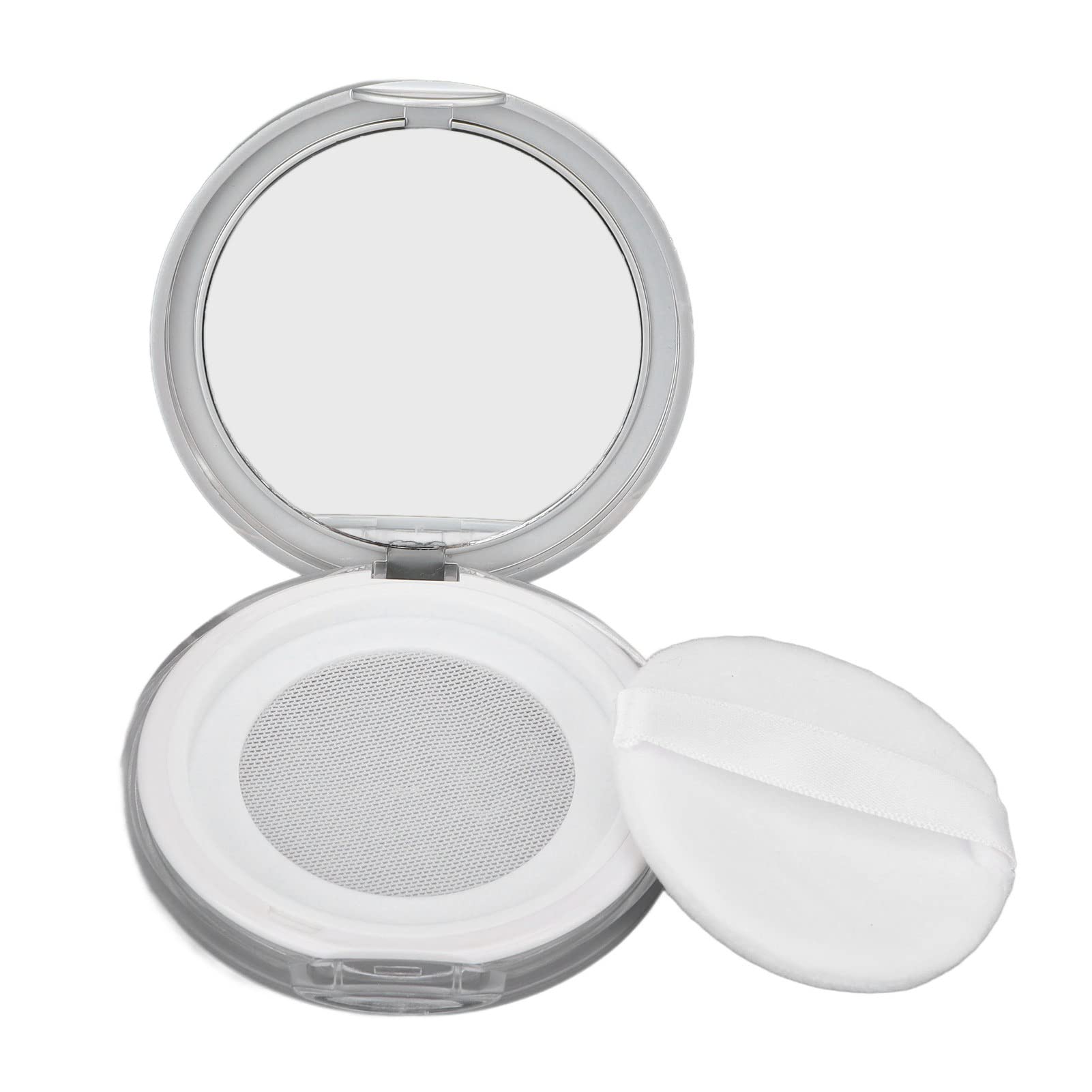 3g Empty Powder Box, Refillable Loose Portable Makeup Setting Blush Case Container with Puff Holder Compact Slim Mirror and Elas