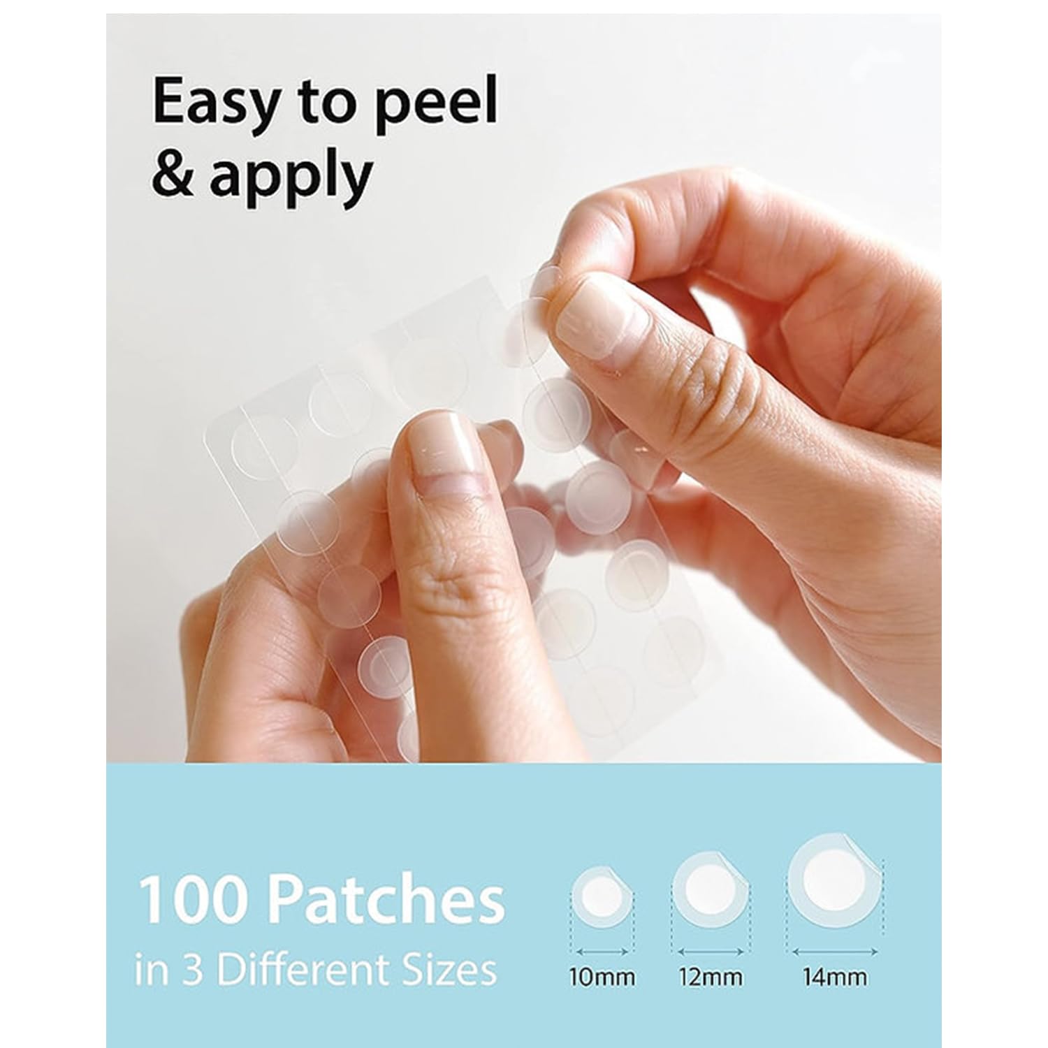 Madeca Derma Ready Cure Patch Original - Hydrocolloid Acne Patches, Large Pack For Long-Term Use, Multi-Size For Spot, Pimple, Z