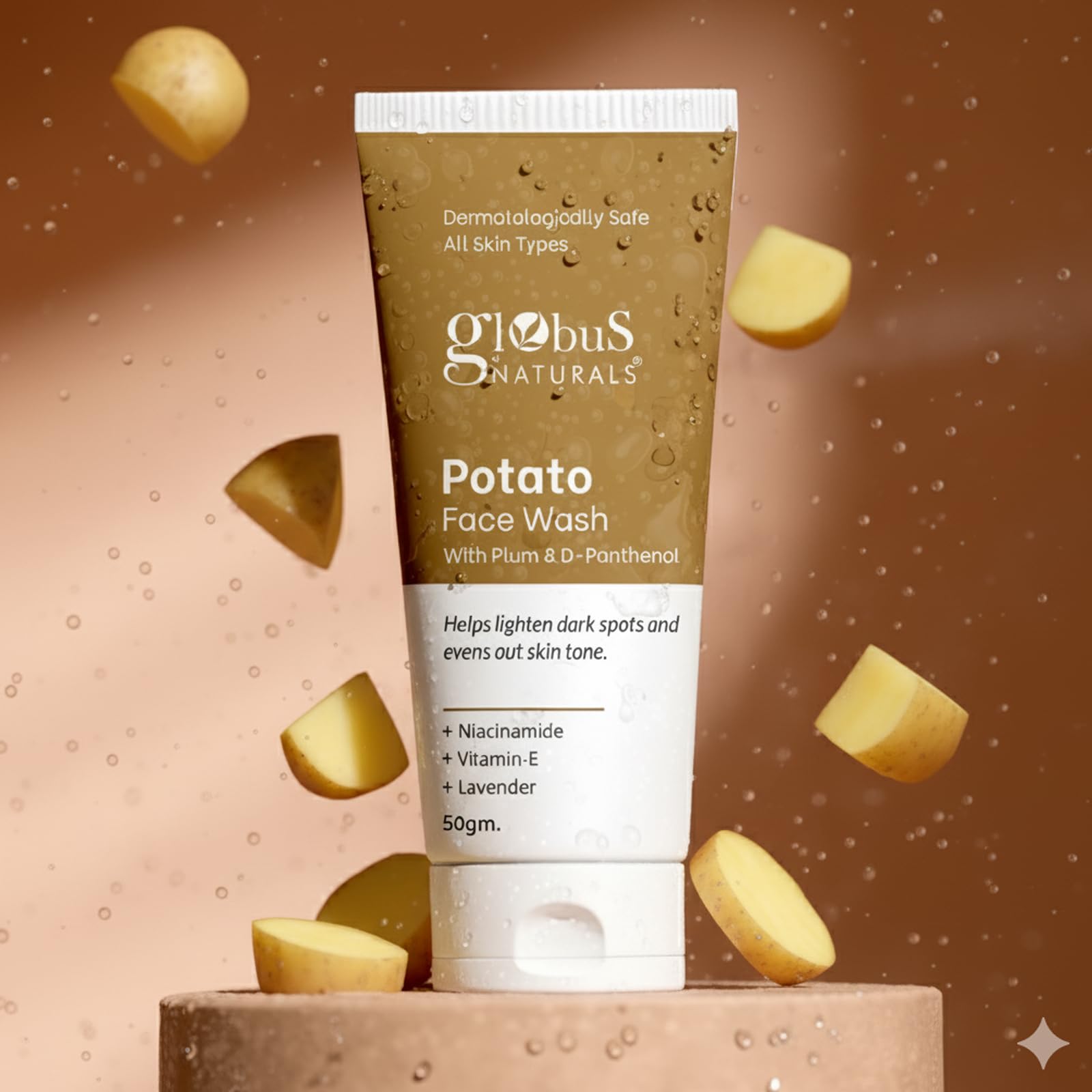 Globus Naturals Potato Face Wash With Plum & DPanthenol, Helps Lighten Dark Spots And Evens Out Skin Tone, Suitable For All Ski