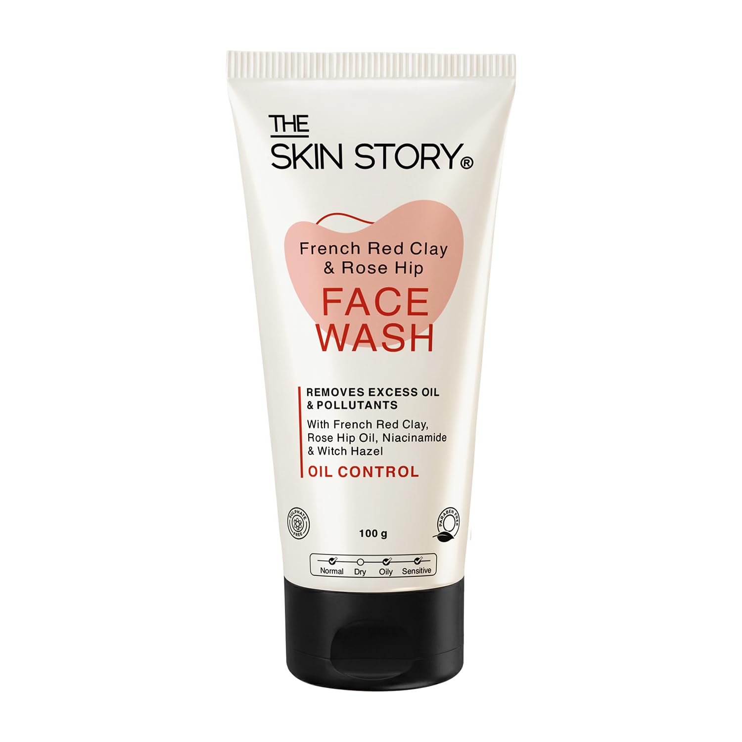 The Skin Story French Multani Mitti Pore Cleansing Face Wash, Removes Excess Oil And Impurities With Rosehip Oil, Witch Hazel Fo