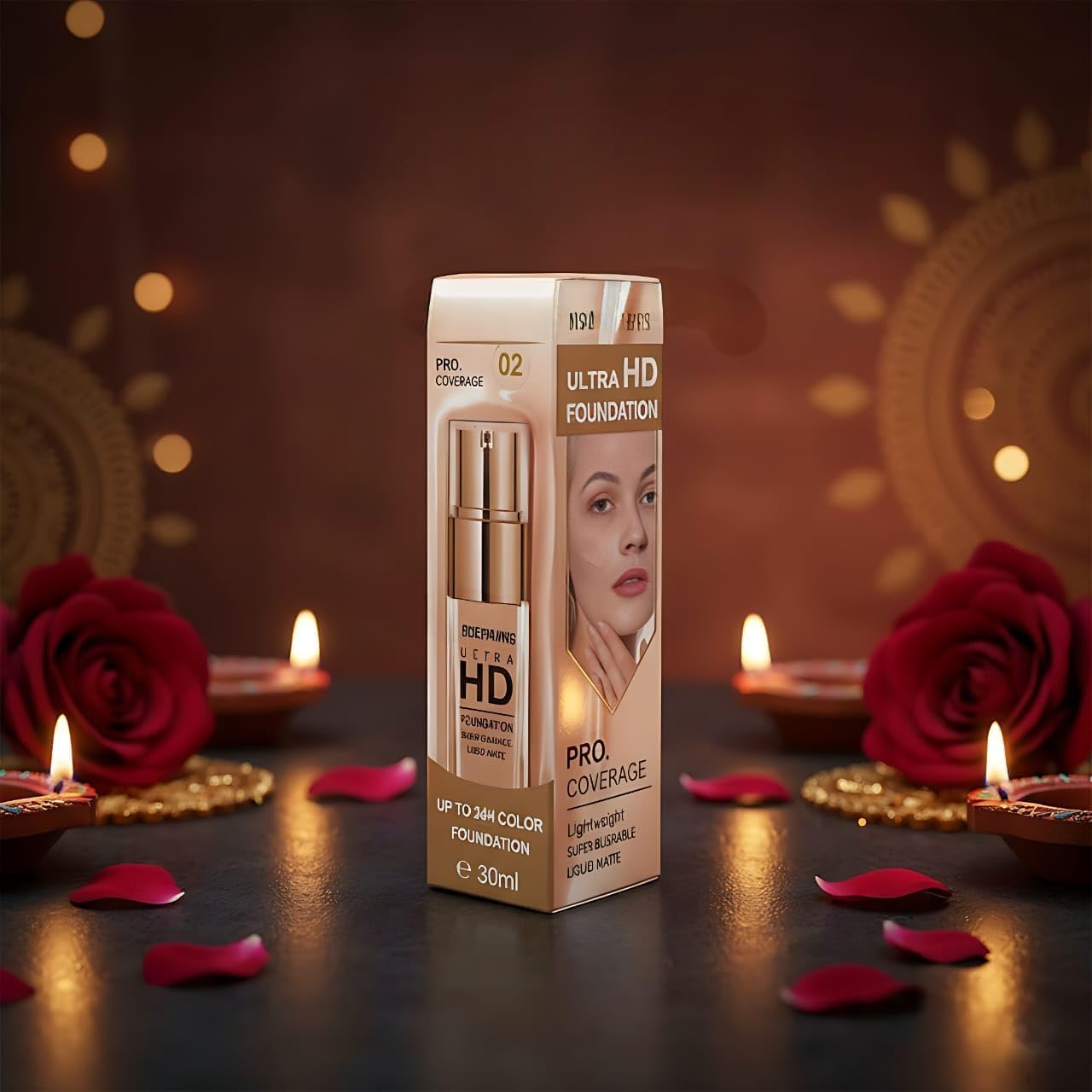 Foundation 4 In 1 Liquid, Long Lasting Waterproof, Spf 50+, Hydrating Color Changing, Light Spectrum For Gym Sport