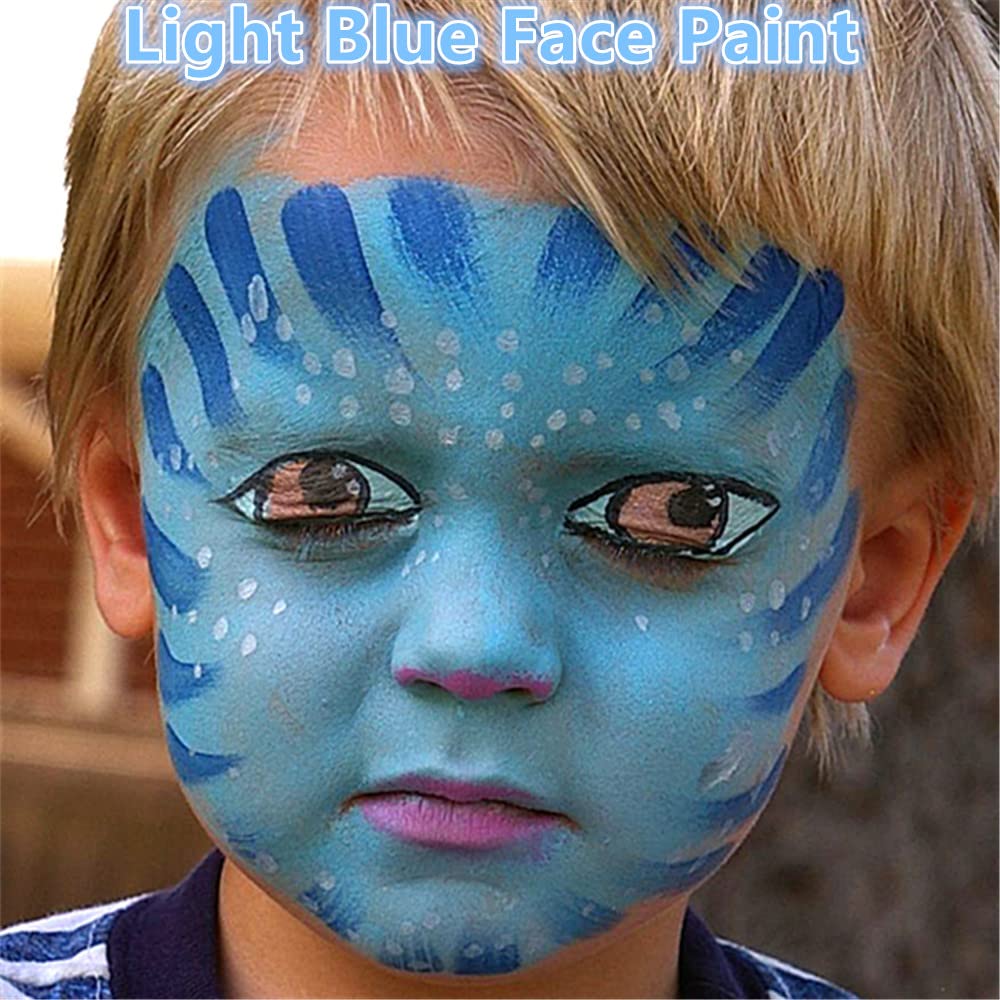 Go Ho Makeup Sky Blue Cream-Blendable Stick - Body Paint Professional Sfx Makeup,Safe Facepaint Nose&Lip Smacking For Halloween(