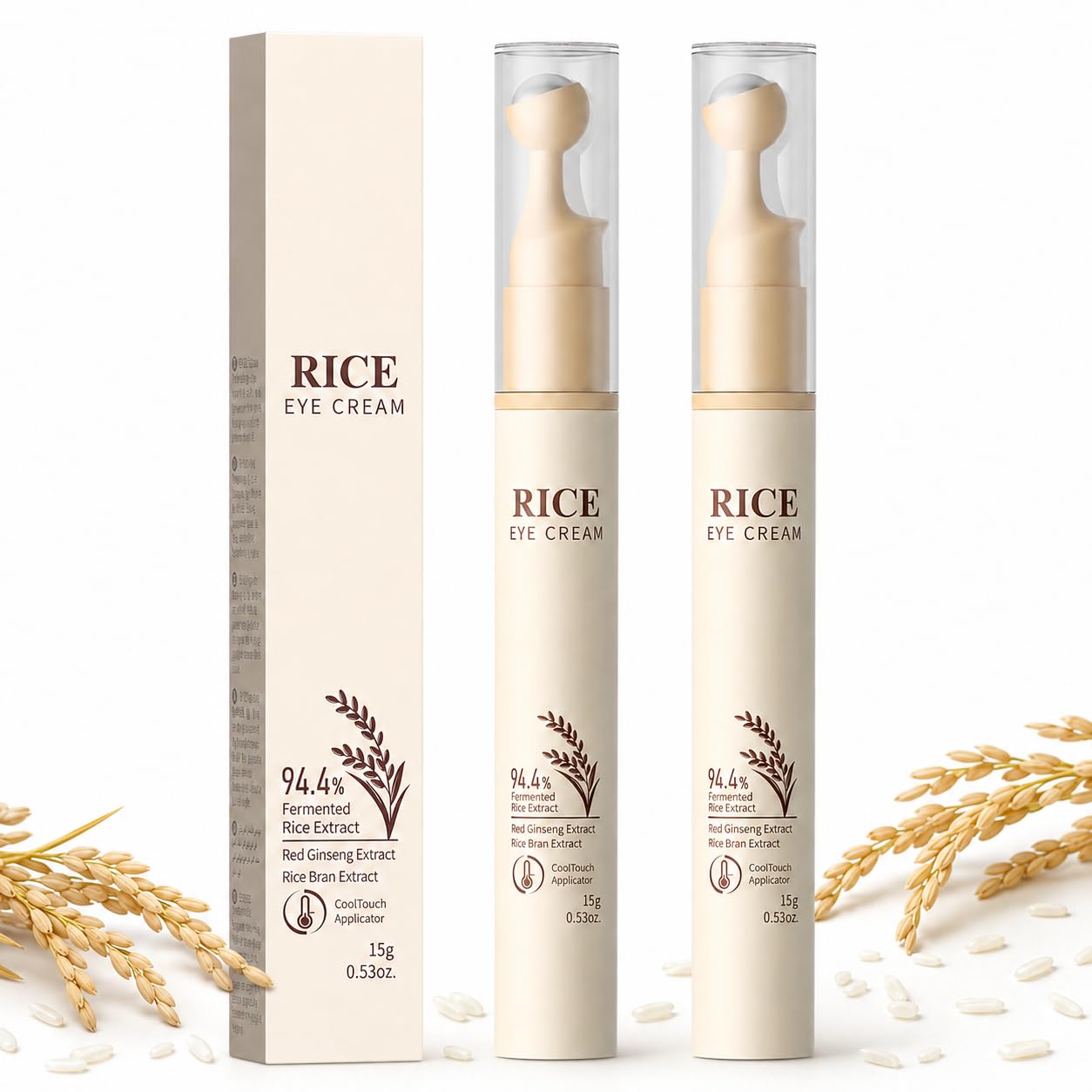 feeling group Hydrating Rice Eye Cream RollOn, 2 Pack, 15g Each