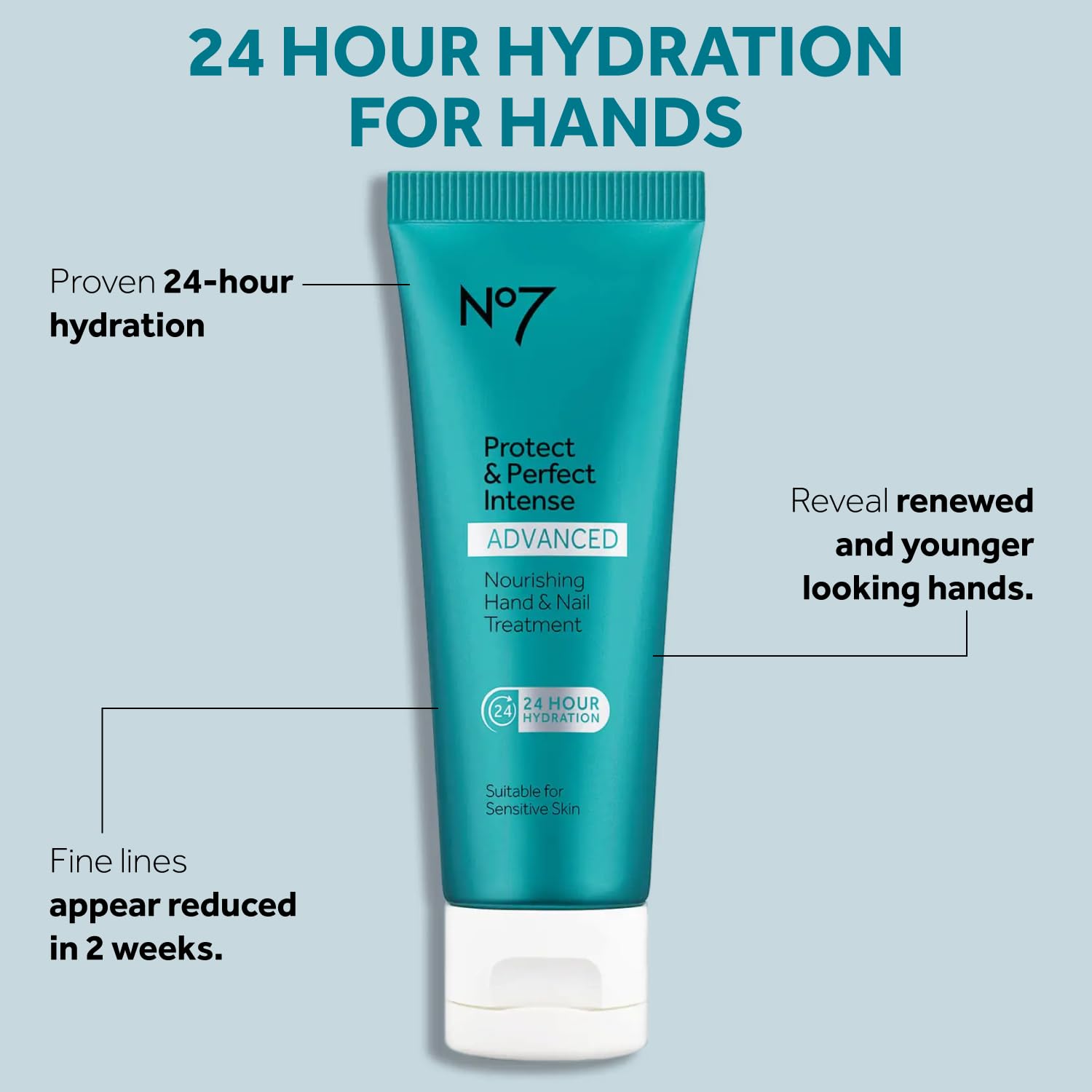 No7 Protect & Perfect Intense Advanced Nourishing Hand and Nail Cream - Anti Aging Hand Cream with Vitamin B5 - Contains Matrixy