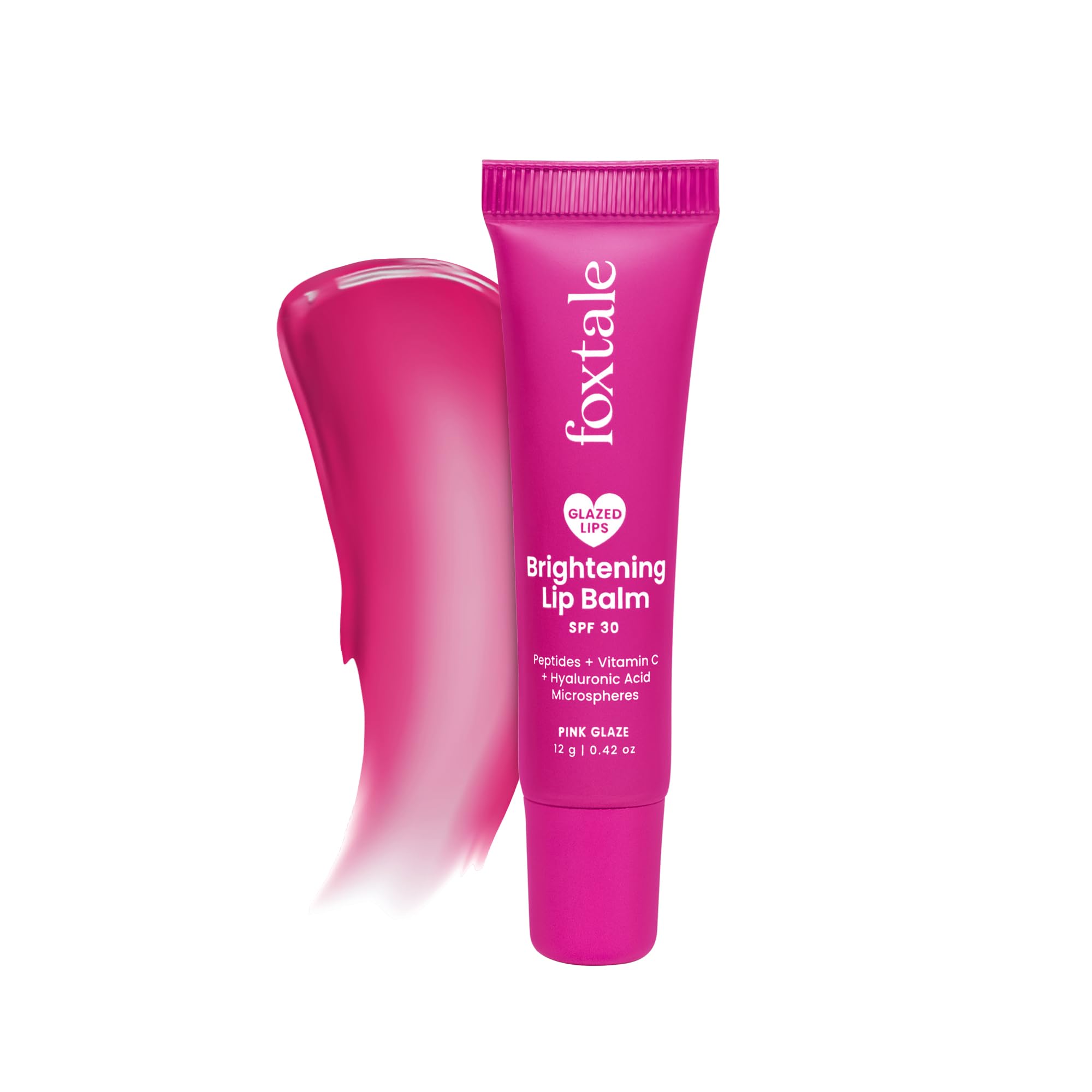 Foxtale Spf 30 Brightening Lip Balm For Dark Lips With Peptides & Vitamin C | Brightens | Hydrates | Tinted Lip Balm  Pink Glaz