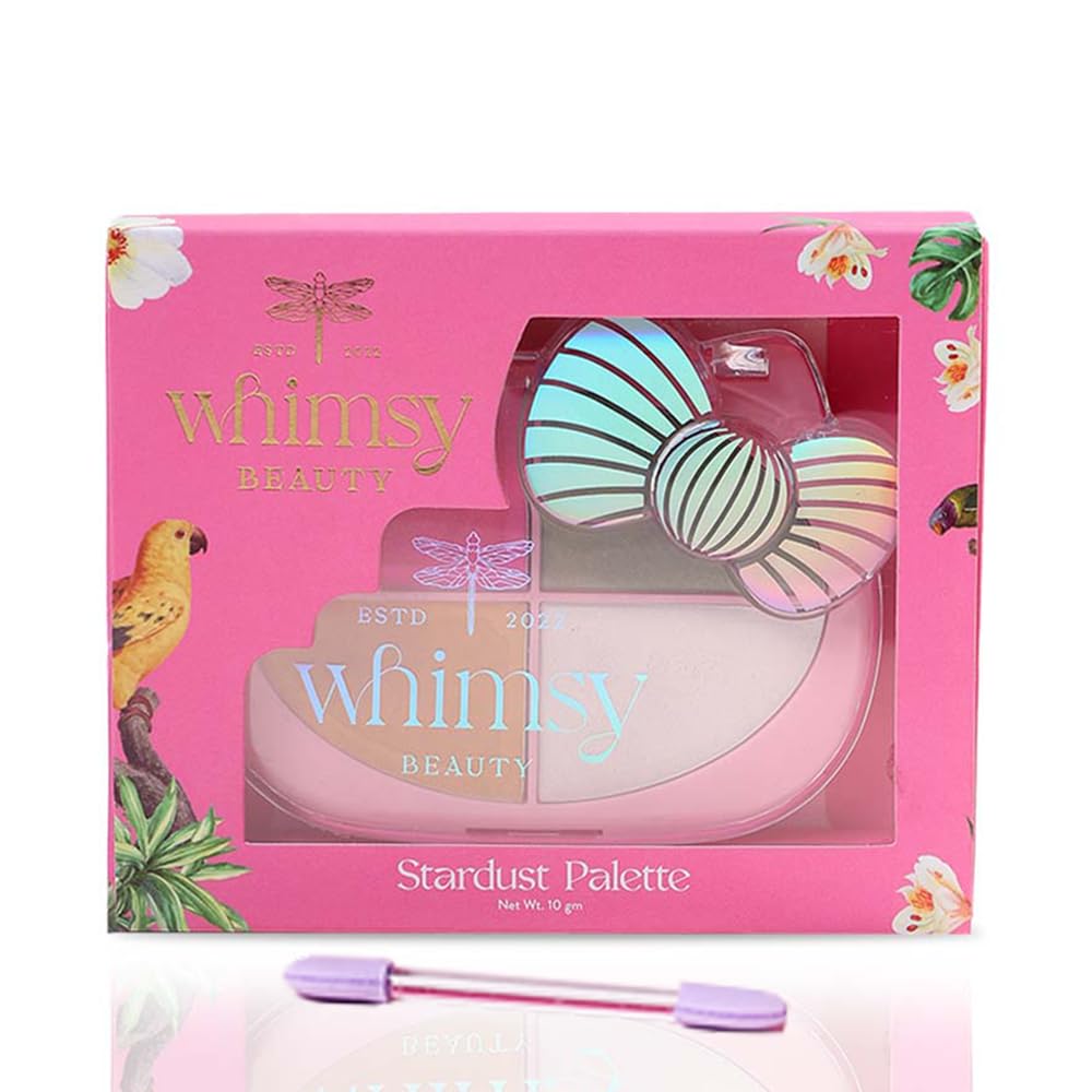 Whimsy Beauty Stardust Eyeshadow Palette For Kids And Pre-Teens | Glitter And Shimmer Shades With Smooth Blendable Texture | Eye