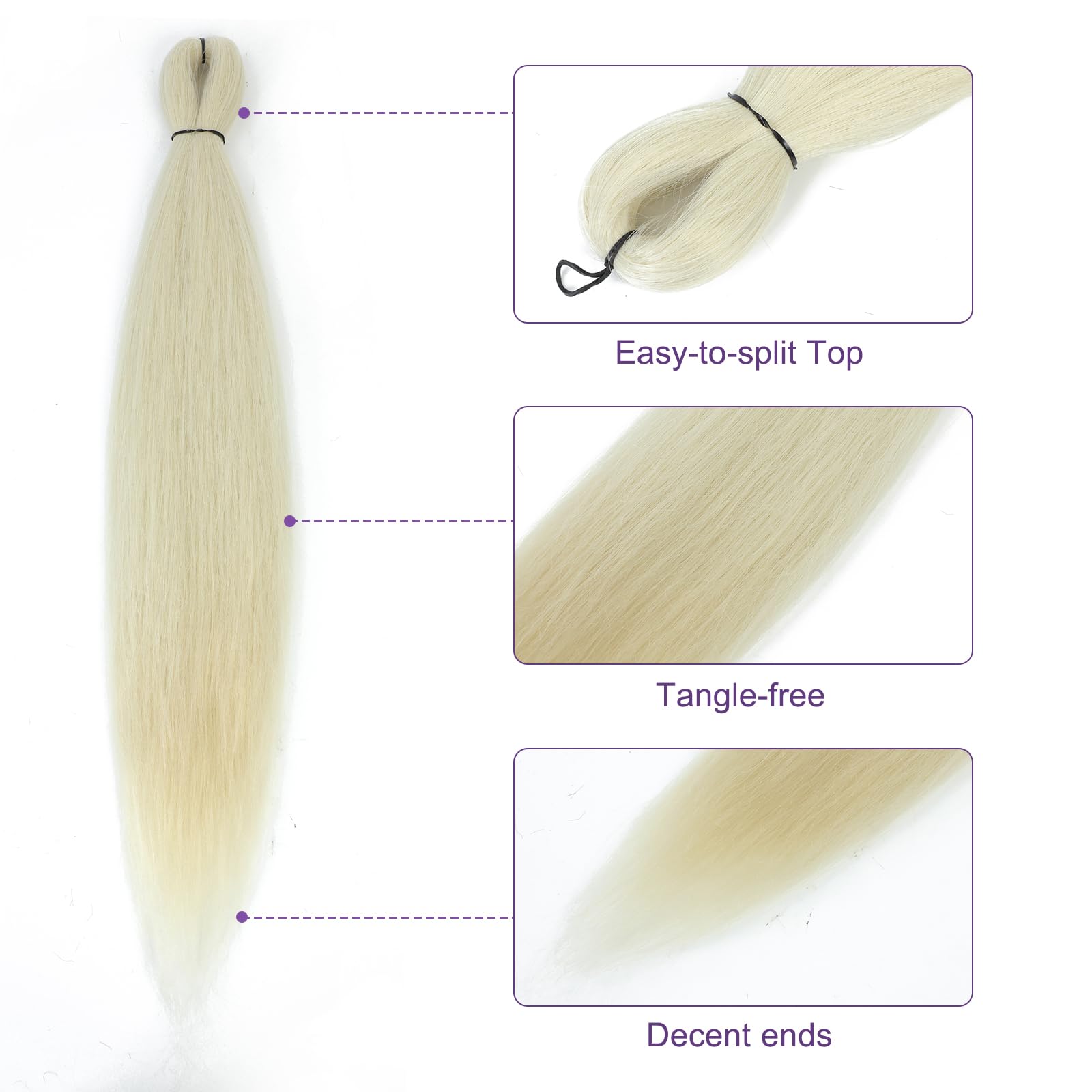 Rosdina Pre-Stretched Braiding Hair - 30 Inch 8 Packs Off-White Super Long Braiding Hair For Twist Or Box Braids, Yaki Texture H