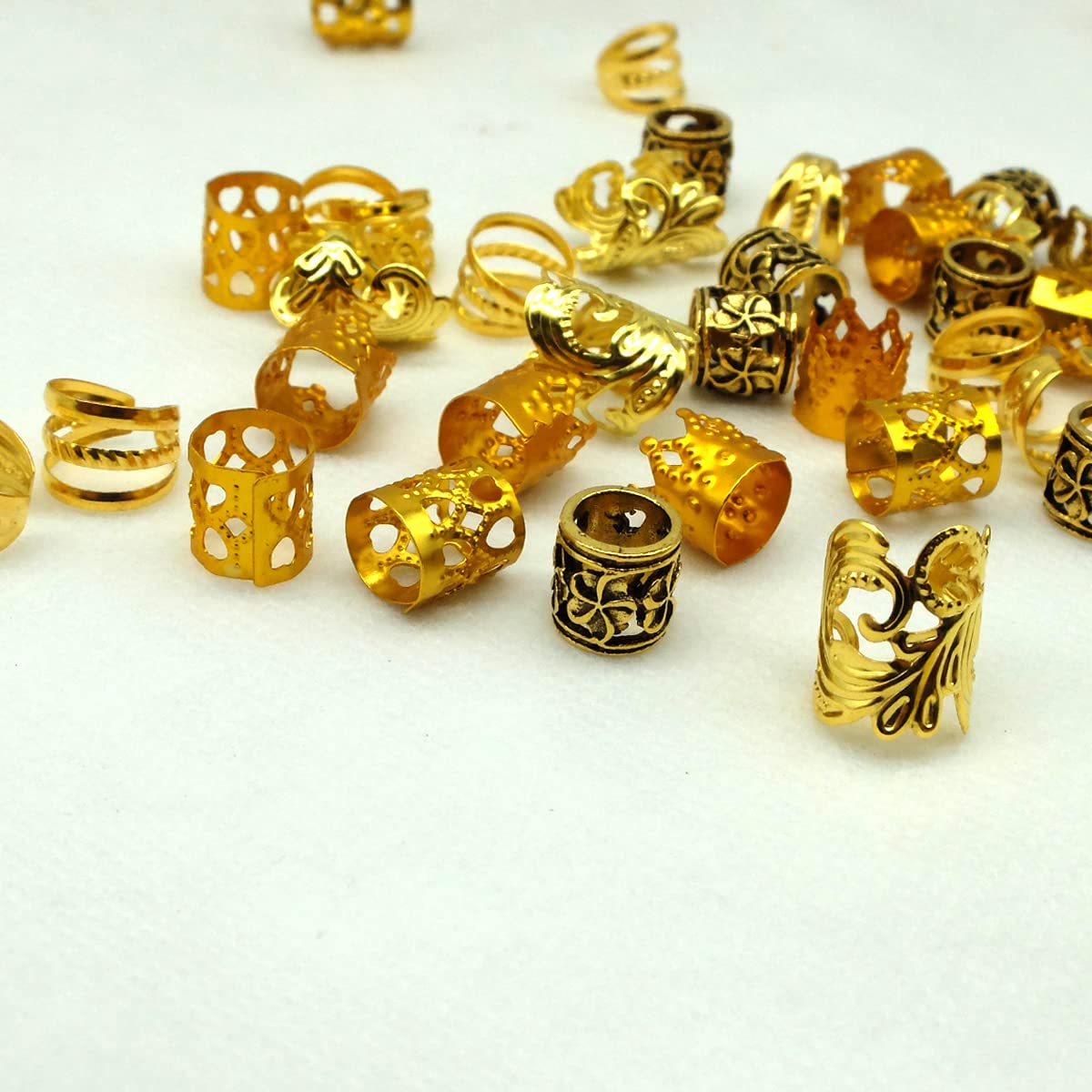 100 Pcs Loc Jewelry For Hair Dreadlock Accessories Hair Jewelry For Braids Adjustable Gold Hair Cuffs Braiding Hair Rings For Wo