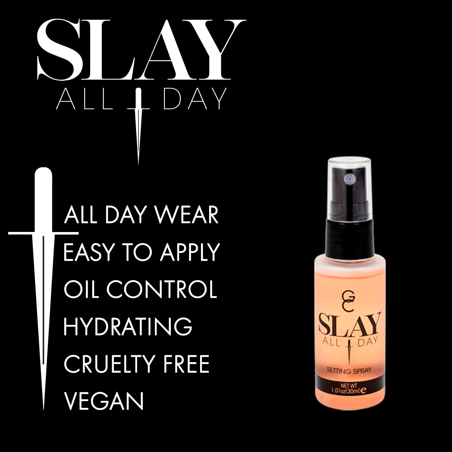 Gerard Cosmetics Makeup Setting Spray Mini (Peach) | Slay All Day Scented Makeup Finishing Spray | Oil Control, Matte Finish, Cr
