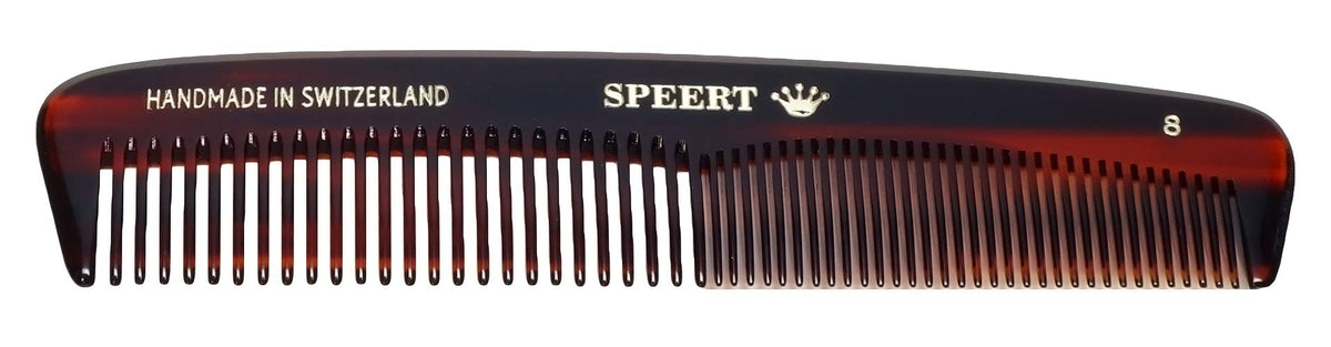 Speert #8 Acetate Tortoise Hairdressing Comb Men Women Thick Thin Curly Straight Hair Slick Styling Handmade In Switzerland