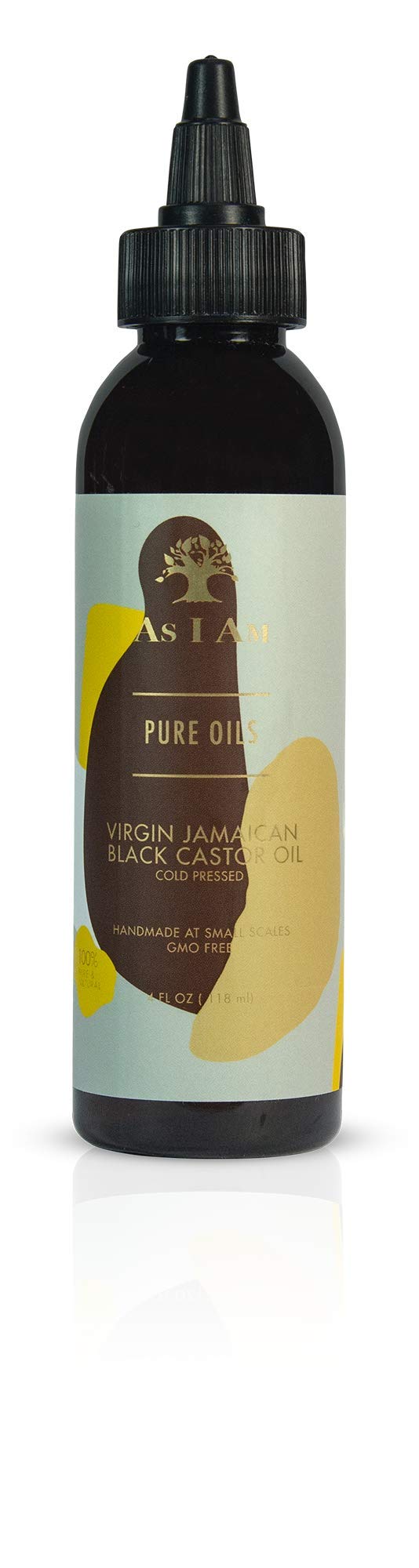 As I Am Virgin Jamaican Black Castor Oil 4oz  100% Pure and Natural  Rich in Omega9 Fatty Acids, Antioxidants  Cold Pressed,