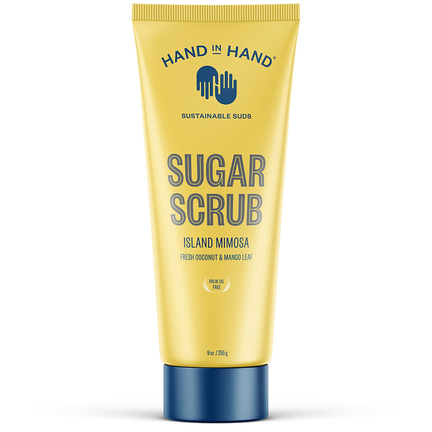 Hand in Hand Sugar Scrub, Gentle Exfoliation For All Skin Types, 9 Ounce, Fresh Coconut & Mango Leaf, Island Mimosa Scent, Singl
