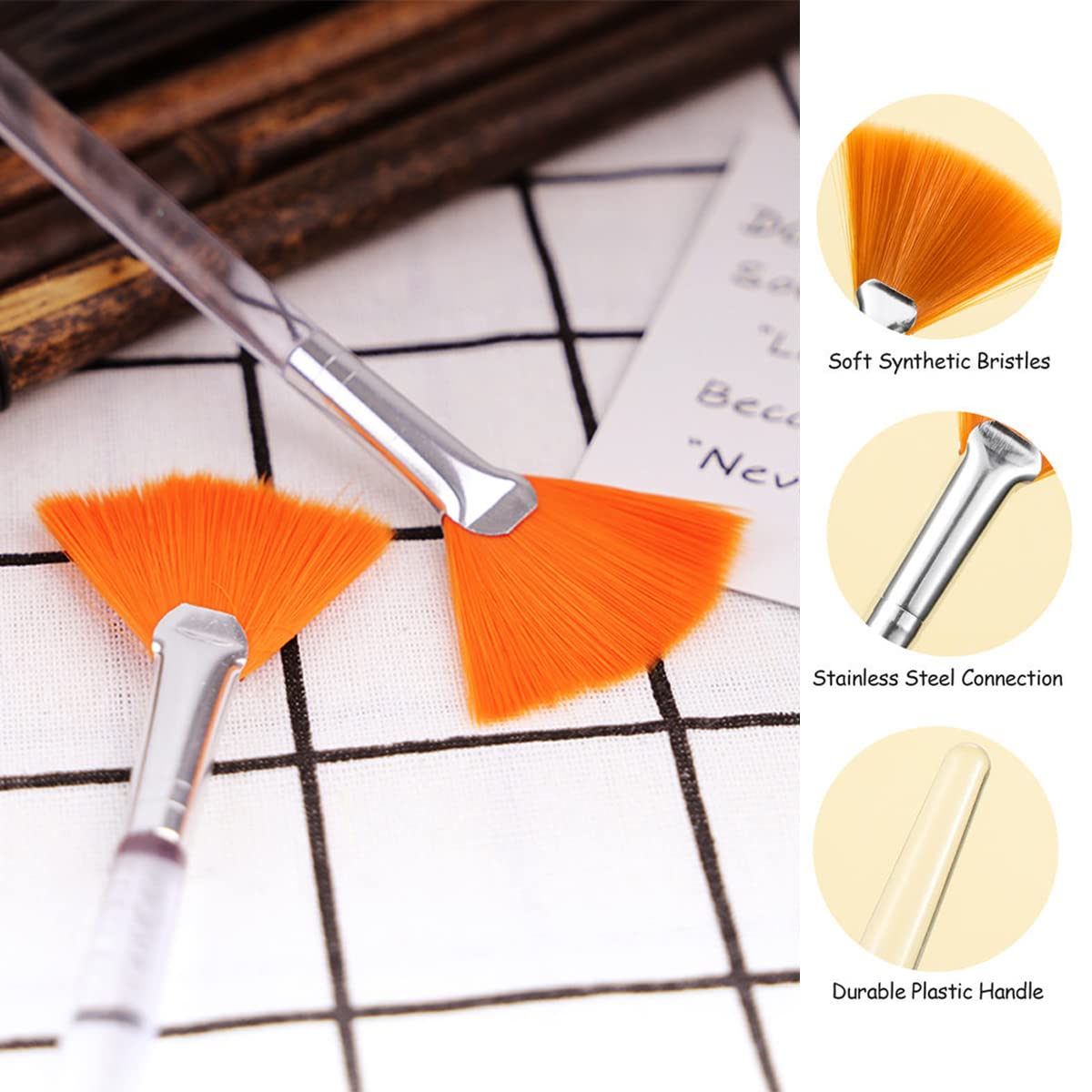 18 Pieces Fan Brushes Facial Mask Brush Soft Makeup Mask Applicator Acid Applicator Esthetician Brush Cosmetic Tools For Mud Cre