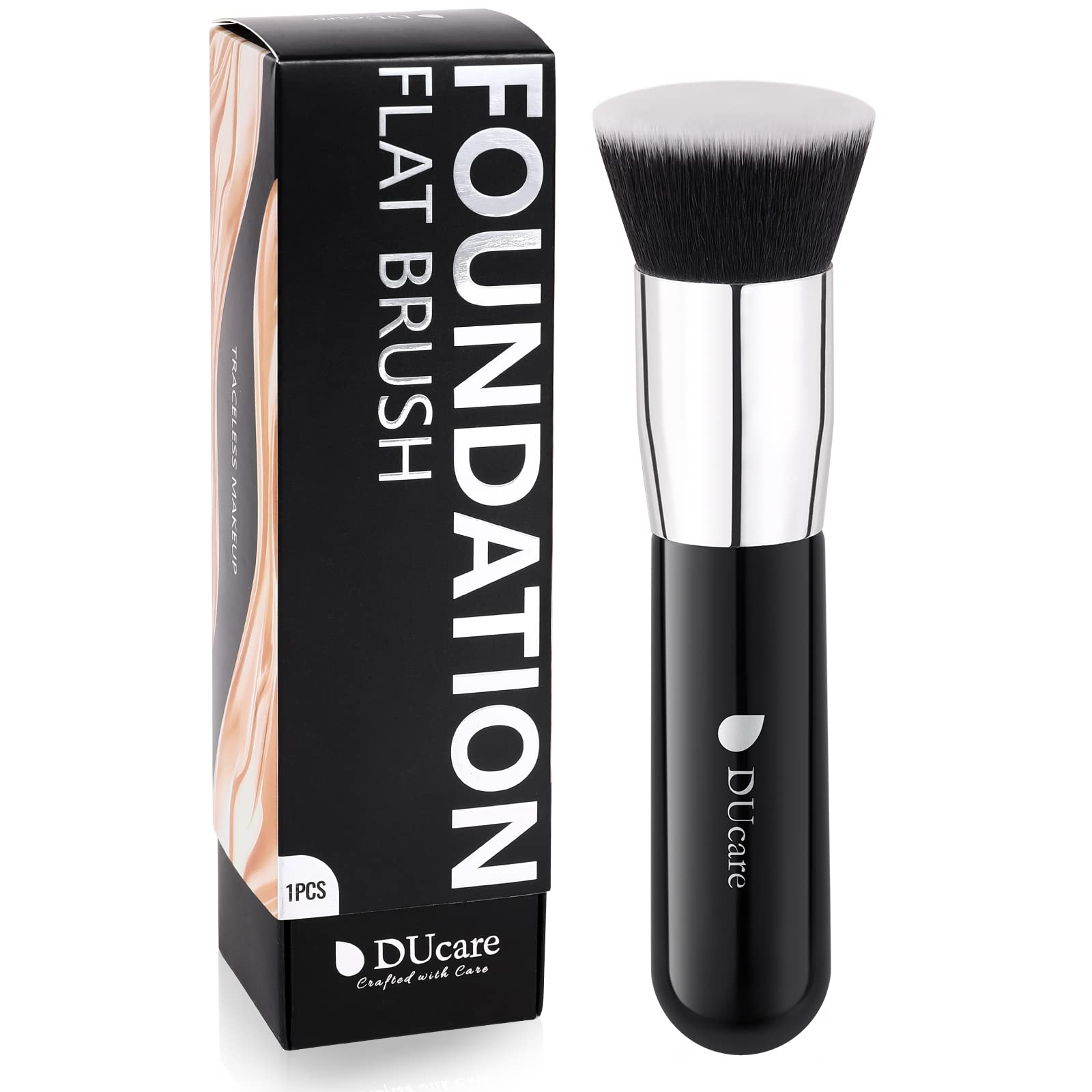 DUcare Self Tanner Brush Kabuki Foundation Brush for Liquid Makeup Flat Top Professional Stick Buffing Blending Mineral Powder L