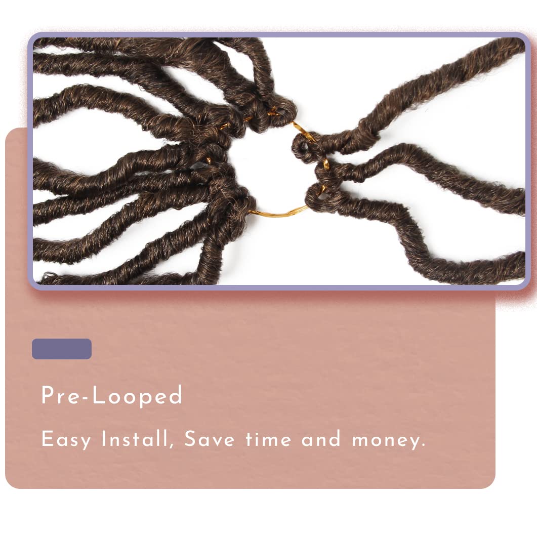 BOHOBABE 14 Inch New Faux Locs With Curly End 6 Packs Soft Locs Crochet Hair Short Natural Crochet Braids (6Packs,T27)