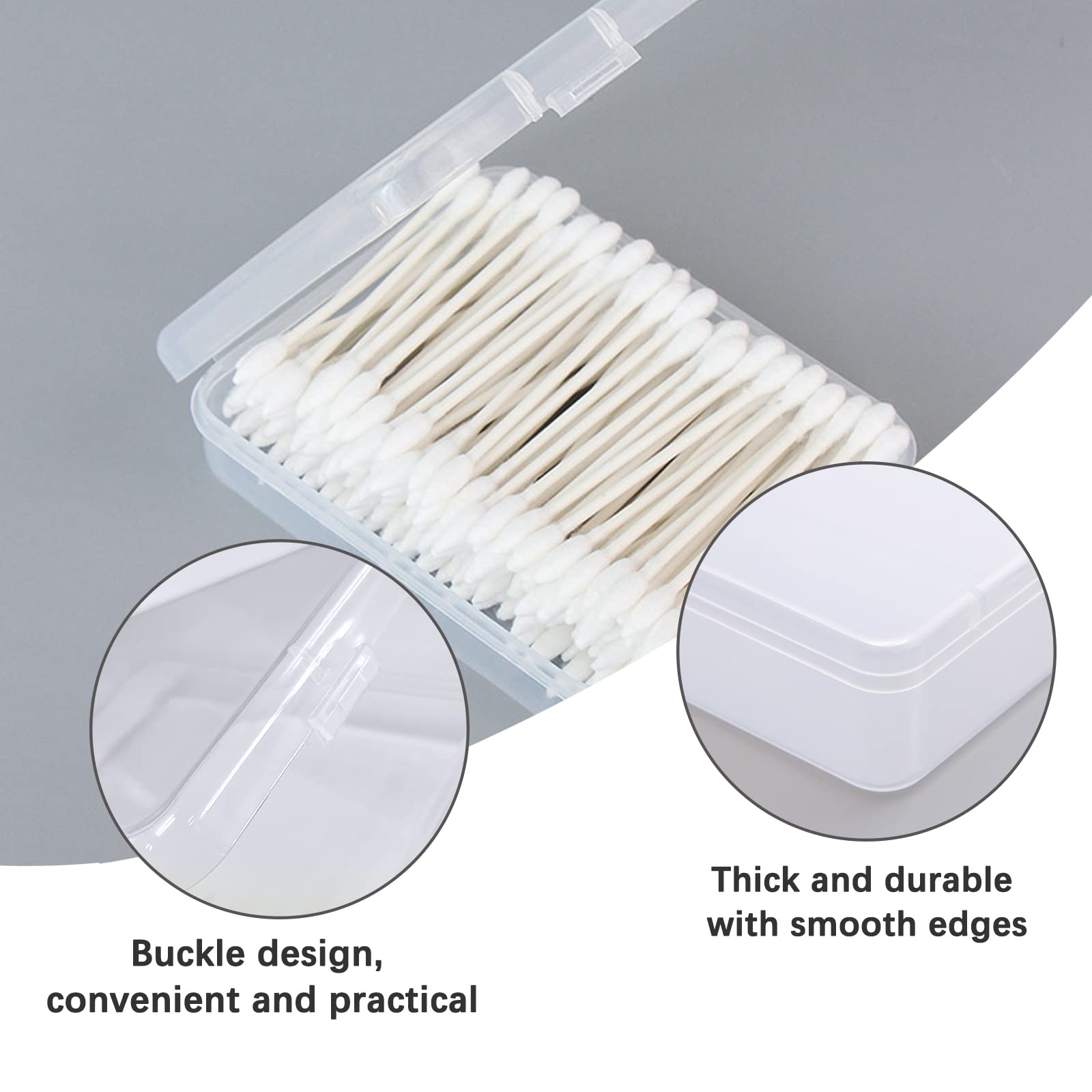 Kkonhii Portable Travel Cotton Pad Holder Cotton Swab Ball Holder Dispenser Cosmetic Sponge Storage Box With Transparent Lid Sto