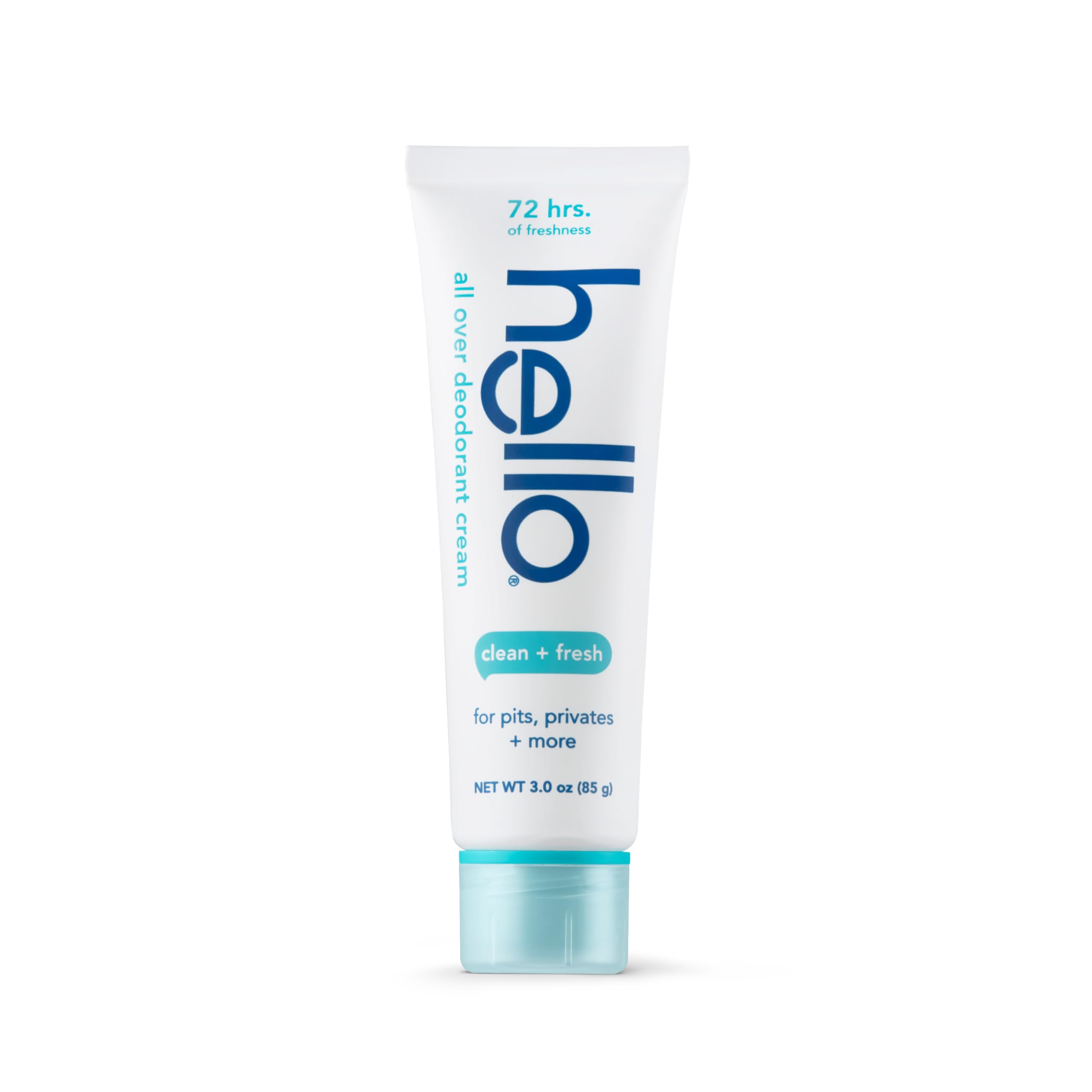 hello Clean & Fresh All Over Whole Body Deodorant Cream for Women and Men, Aluminum Free, Safe for Sensitive Skin, Pits, Private