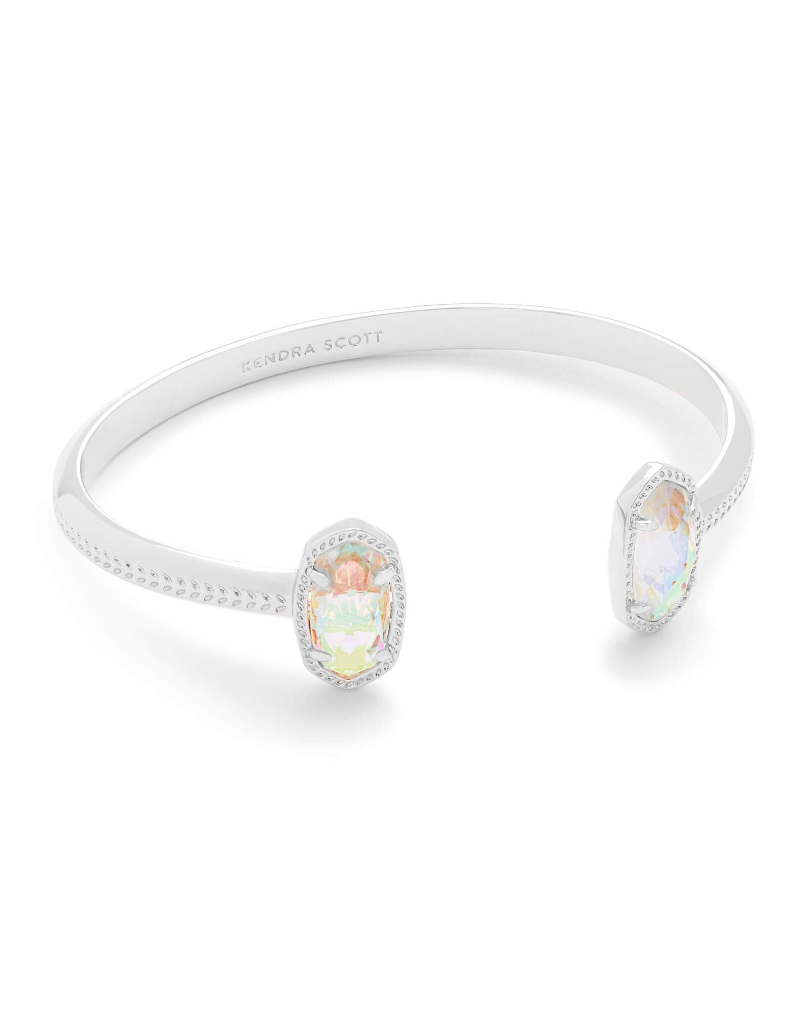 Kendra Scott Elton Cuff Bracelet for Women, Fashion Jewelry, Rhodium-Plated, Dichroic Glass
