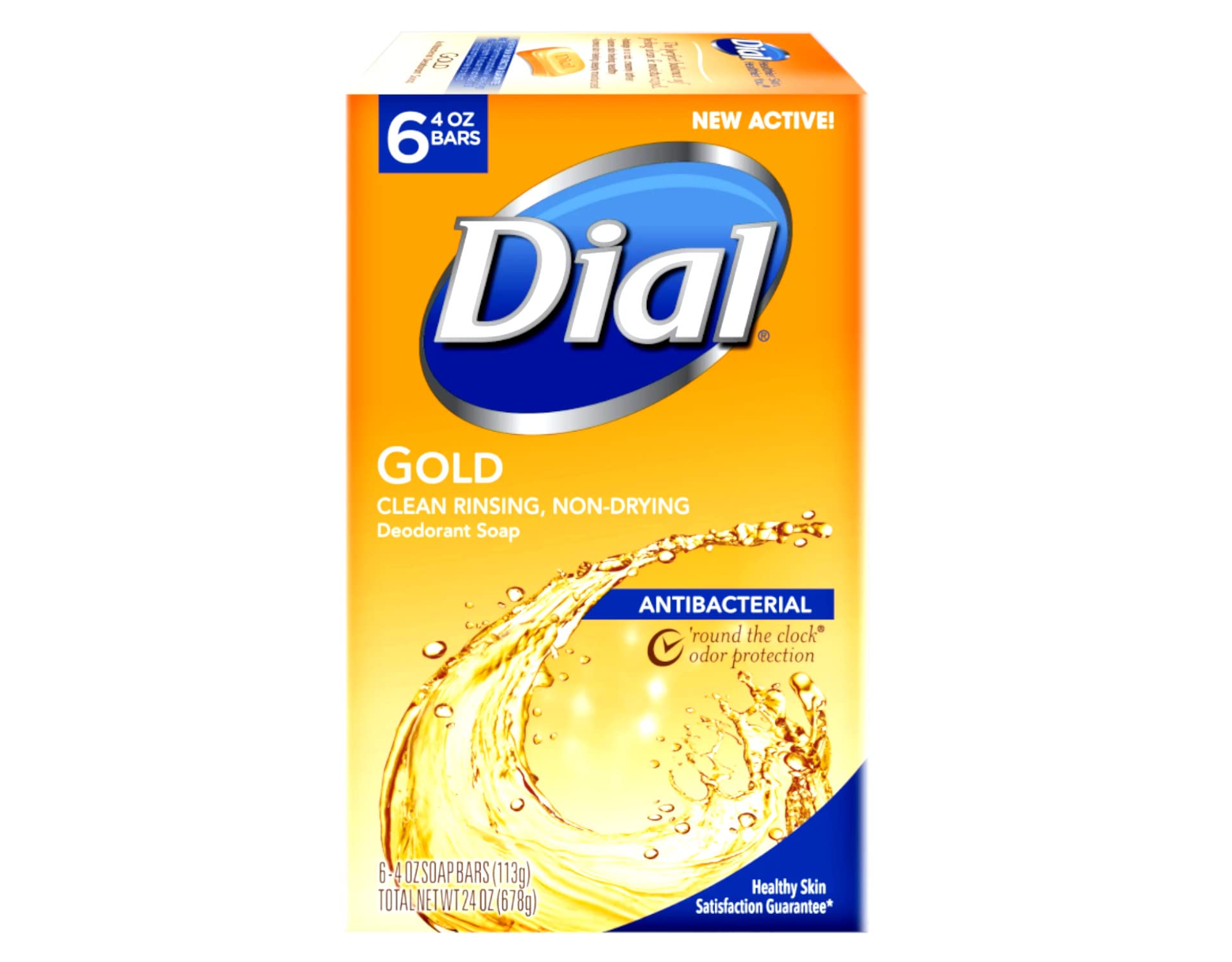 Dial Antibacterial Soap Bar, Gold, 6 Count (Pack Of 2)