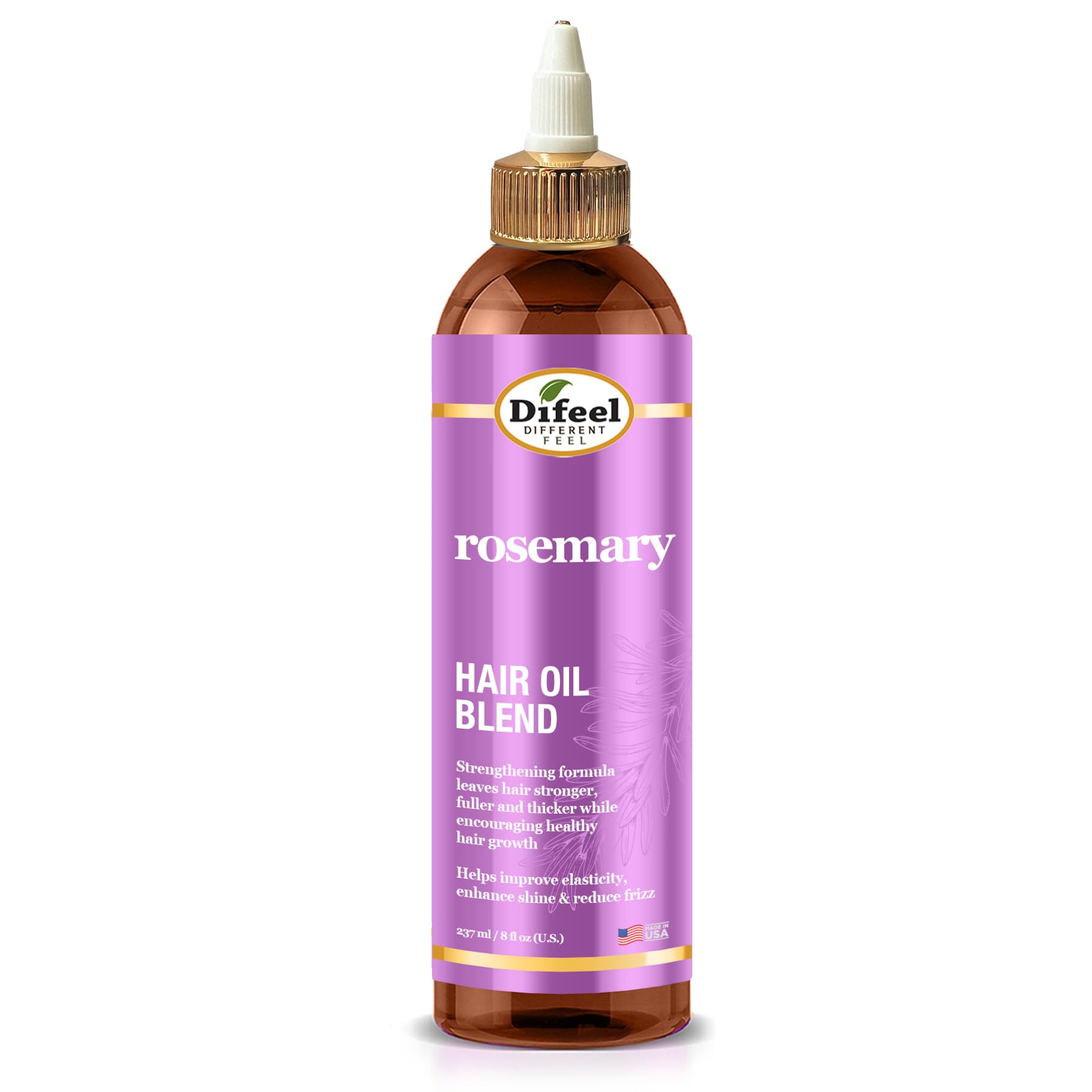 Difeel Rosemary Hair Oil Blend 8 Ounce  Strengthening & Thickening Hair Oil for Fuller, HealthierLooking Hair, Enhances Shine,